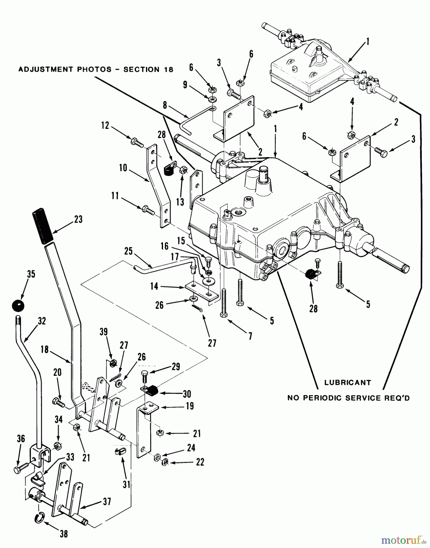 Toro Neu Mowers, Rear-Engine Rider 33-08B402 (108-4) - Toro 108-4 Rear Engine Rider, 1988 MECHANICAL TRANSMISSION