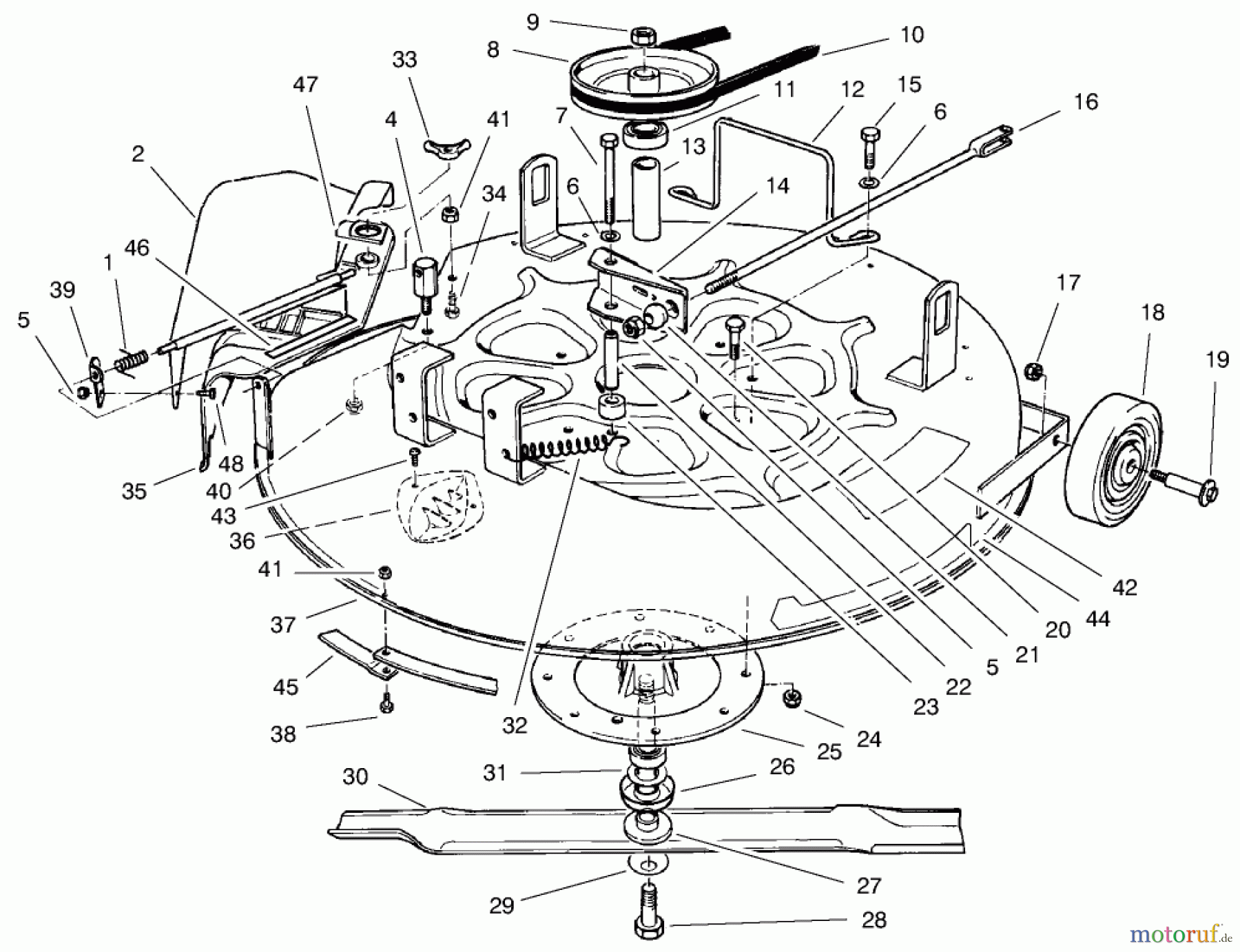  Toro Neu Mowers, Rear-Engine Rider 70040 (8-25) - Toro 8-25 Rear Engine Rider, 1998 (8900001-8999999) CUTTING UNIT ASSEMBLY