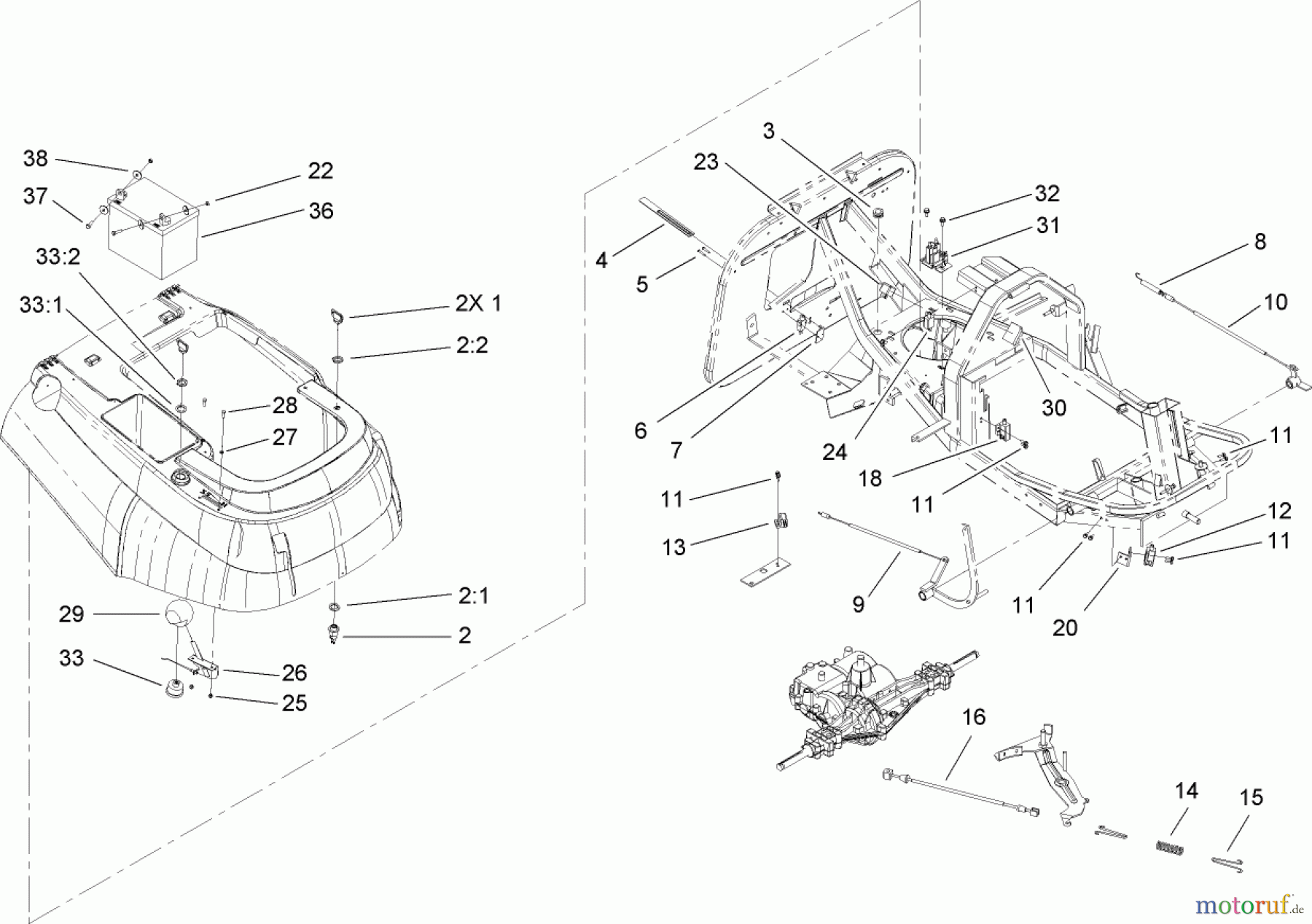  Toro Neu Mowers, Rear-Engine Rider 70185 (G132) - Toro G132 Rear-Engine Riding Mower, 2007 (270000001-270805705) ELECTRICAL COMPONENT AND CABLE ASSEMBLY