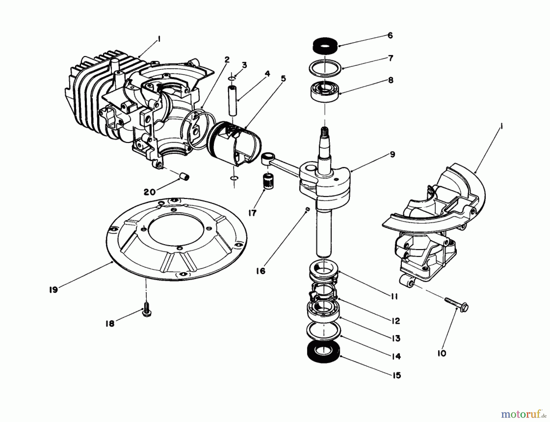Toro Neu Mowers, Walk-Behind Seite 1 16202C - Toro Lawnmower, 1986 (6000001-6999999) CRANKSHAFT ASSEMBLY