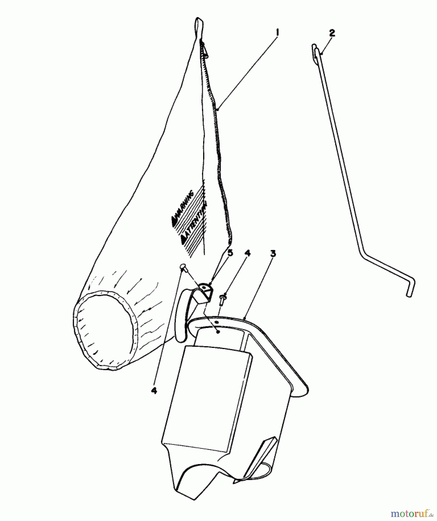 Toro Neu Mowers, Walk-Behind Seite 1 16380 - Toro Whirlwind II Lawnmower, 1980 (0000001-0999999) GRASS BAGGING ASSEMBLY