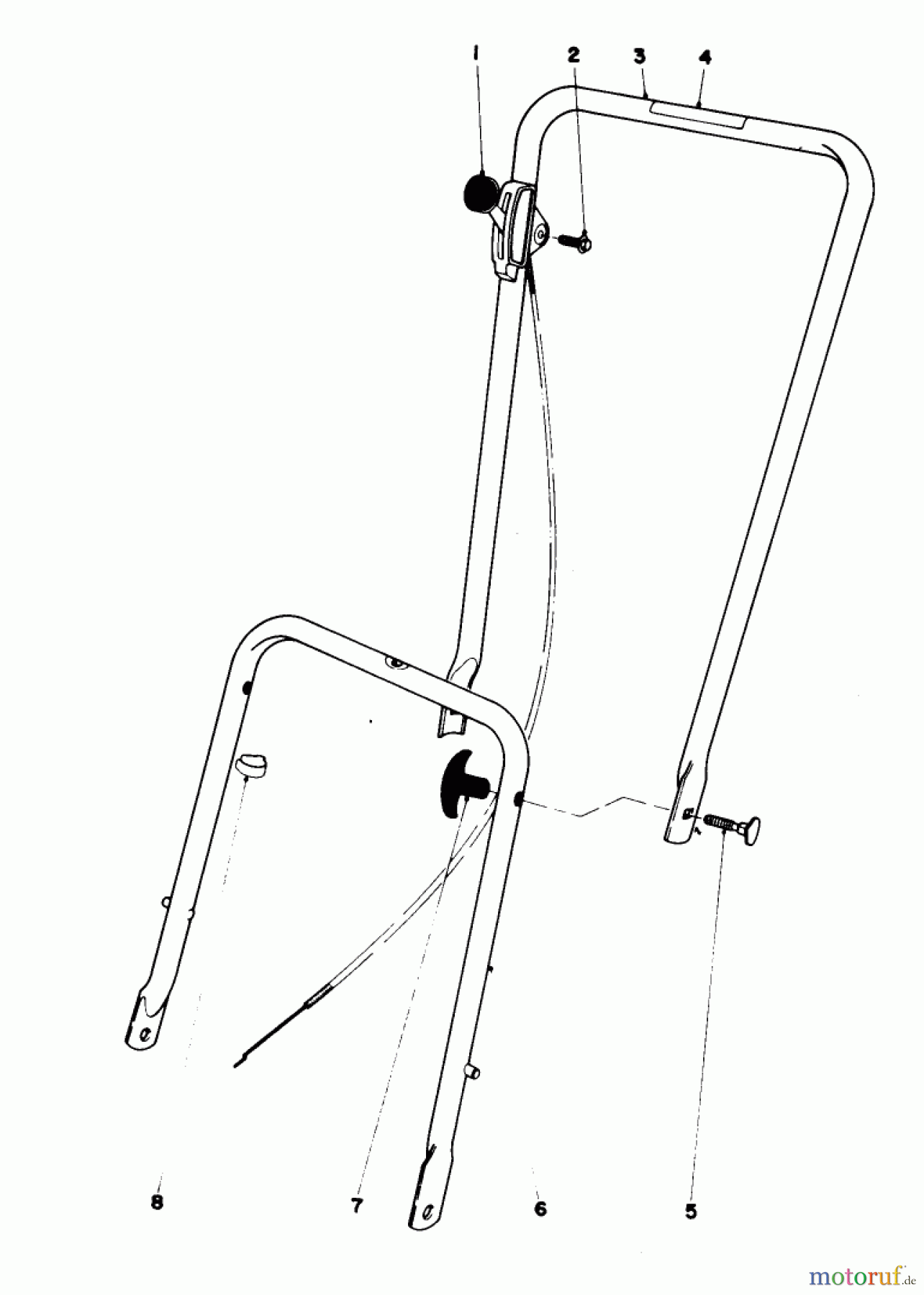  Toro Neu Mowers, Walk-Behind Seite 1 16550 - Toro Lawnmower, 1978 (8000001-8999999) HANDLE ASSEMBLY