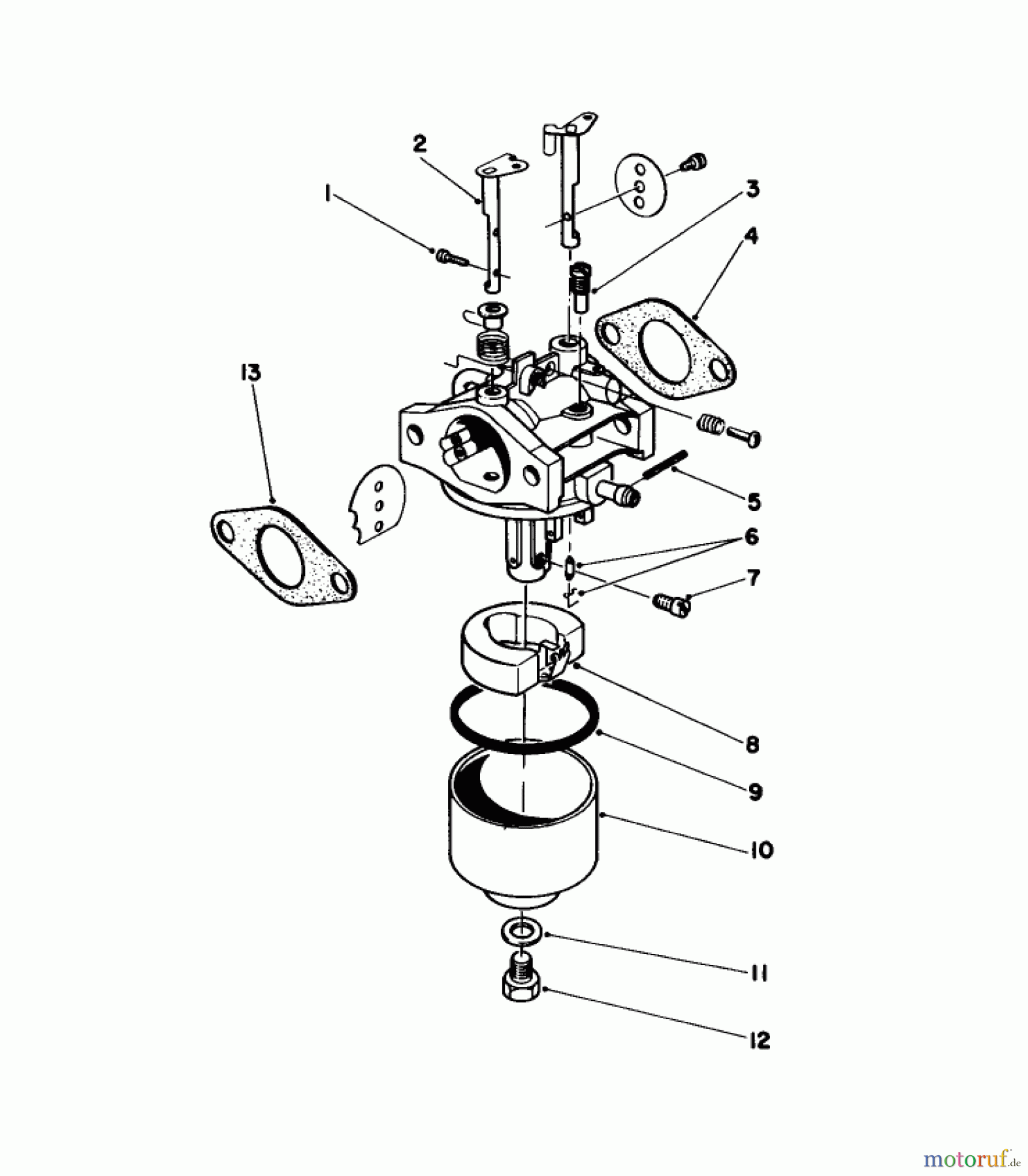 Toro Neu Mowers, Walk-Behind Seite 1 16580 - Toro Lawnmower, 1984 (4000001-4999999) CARBURETOR ASSEMBLY