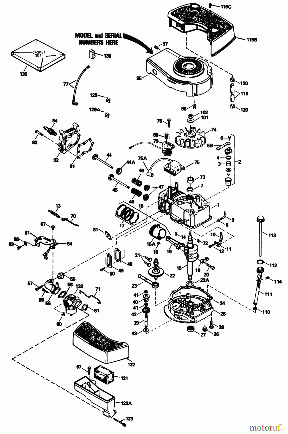 Toro Neu Mowers, Walk-Behind Seite 1 16793 - Toro Lawnmower, 1989 (9000001-9999999) ENGINE TECUMSEH MODEL NO. TNT 100-10104F