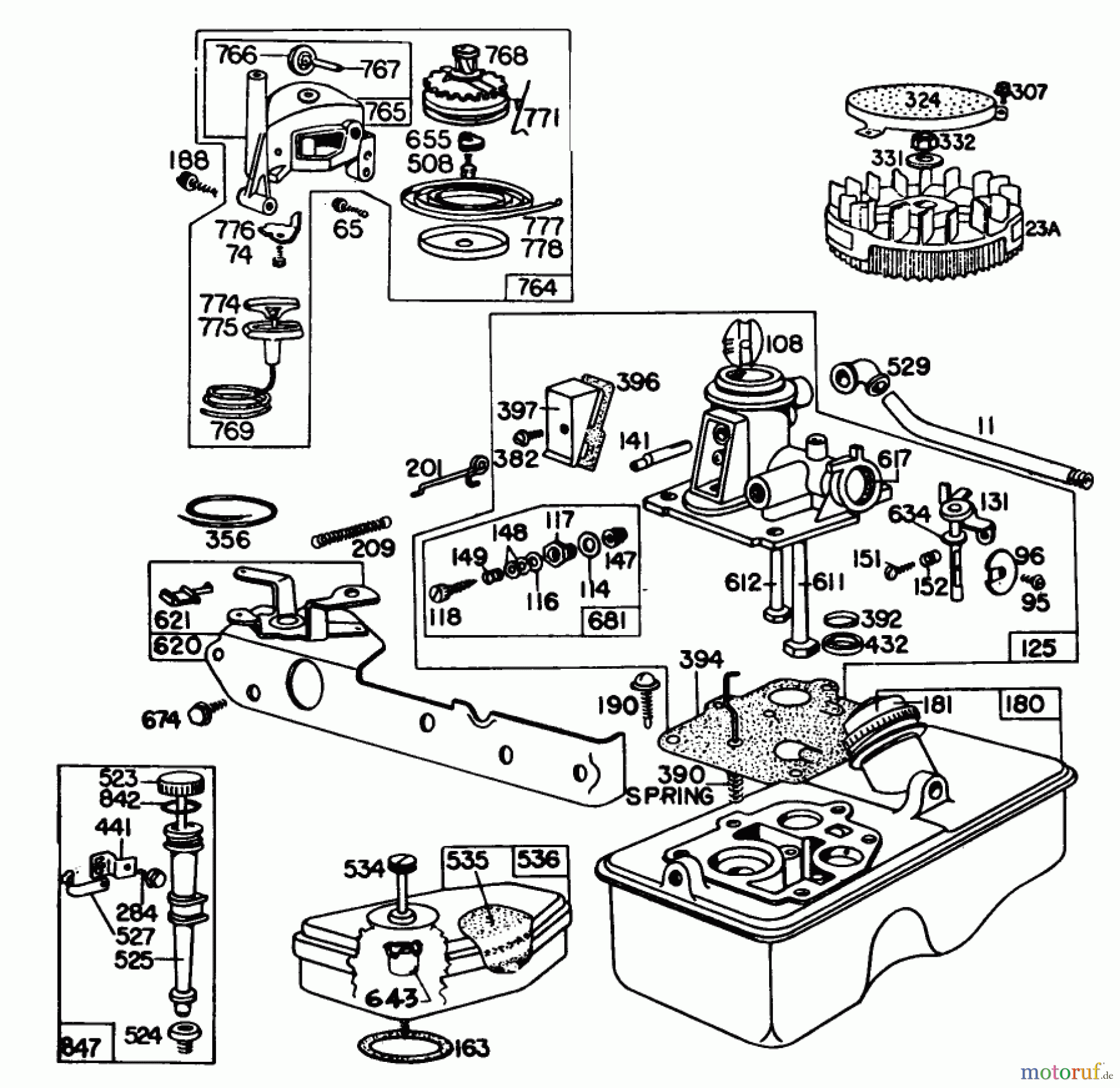Toro Neu Mowers, Walk-Behind Seite 1 16870 - Toro Lawnmower, 1980 (0000001-0999999) ENGINE MODEL NO. 92908-2055-01 21
