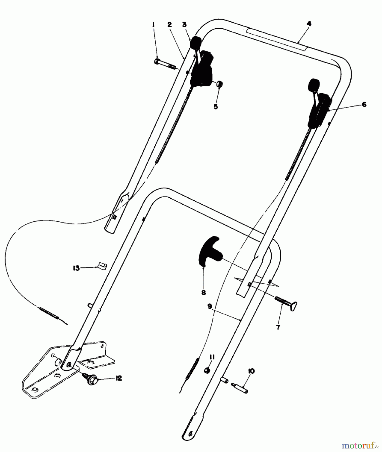  Toro Neu Mowers, Walk-Behind Seite 1 16860 - Toro Lawnmower, 1980 (0000001-0999999) HANDLE ASSEMBLY-MODEL 16870