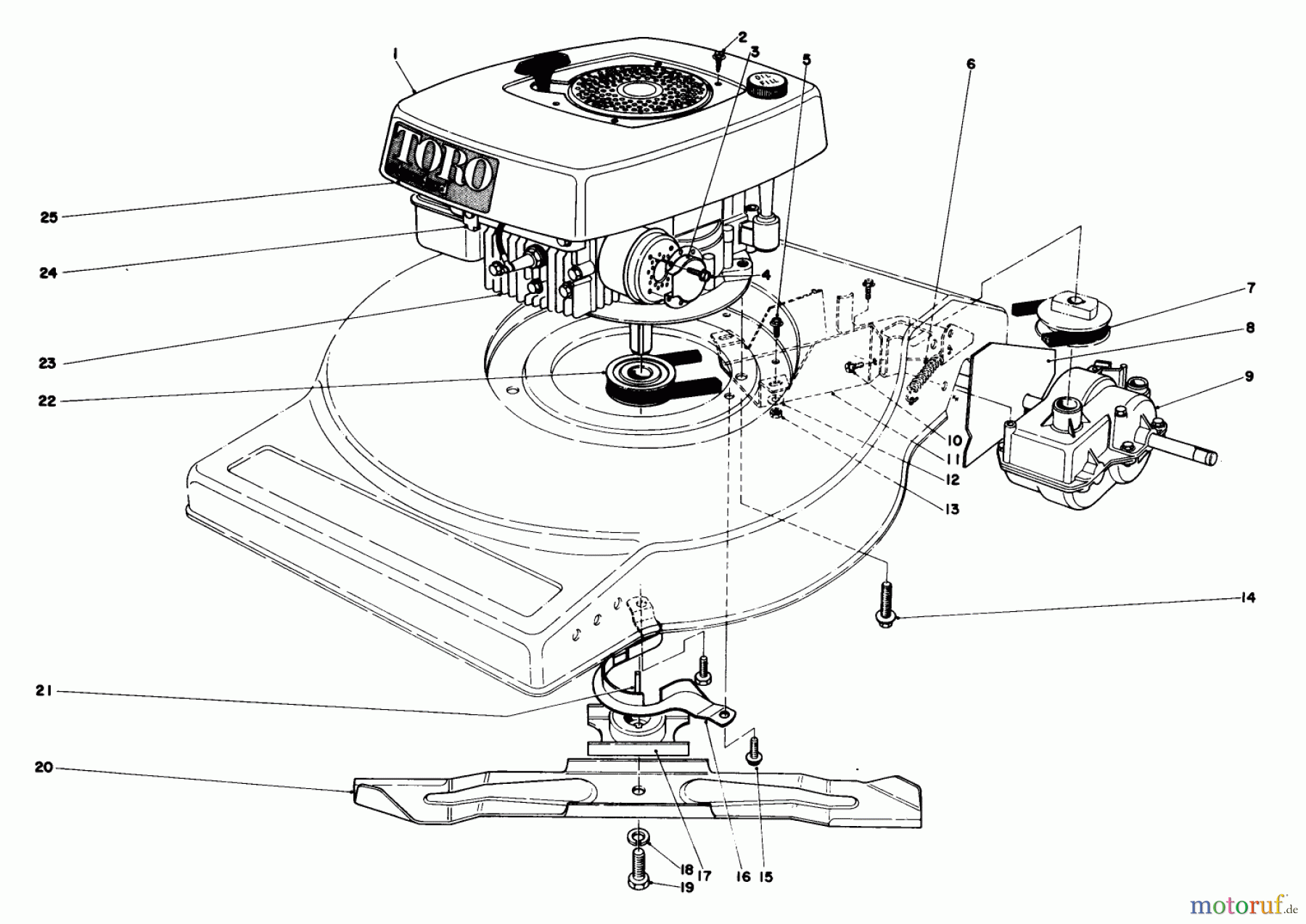 Toro Neu Mowers, Walk-Behind Seite 1 16890 - Toro Lawnmower, 1982 (2000001-2999999) ENGINE ASSEMBLY (MODEL NO. 16890)