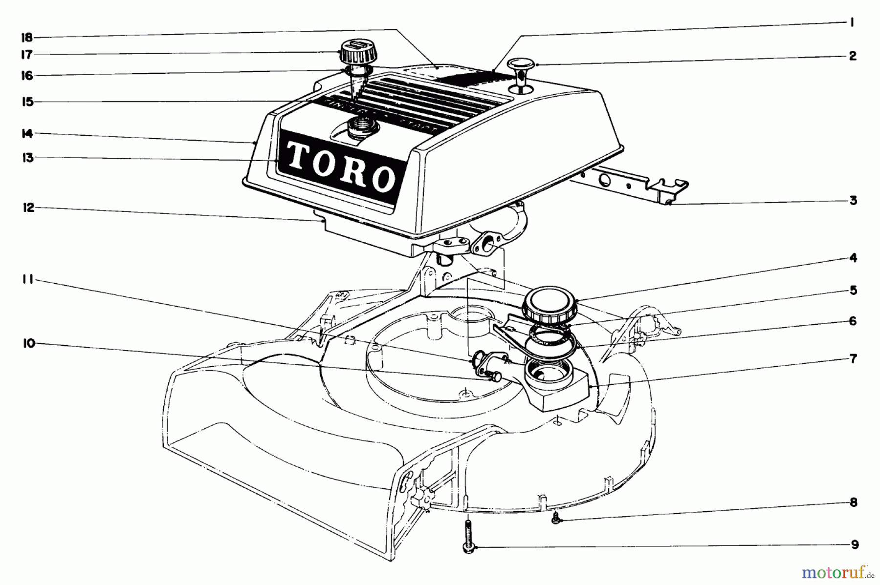 Toro Neu Mowers, Walk-Behind Seite 1 19271 - Toro Guardian Lawnmower, 1972 (2000001-2999999) ENGINE ASSEMBLY MODEL NO. 19271