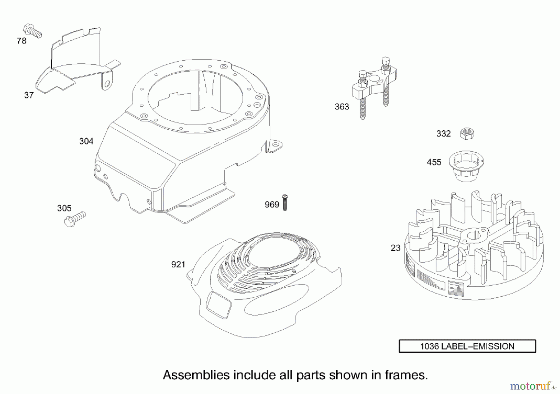  Toro Neu Mowers, Walk-Behind Seite 1 20036 - Toro Super Recycler Mower, 2003 (230000001-230999999) BLOWER HOUSING ASSEMBLY BRIGGS AND STRATTON MODEL 123K02-0114-E1