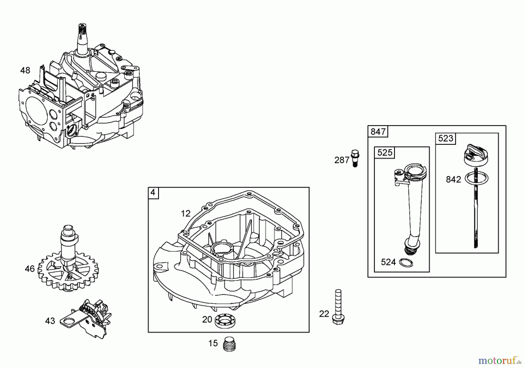 Toro Neu Mowers, Walk-Behind Seite 1 20054 - Toro Super Recycler Lawn Mower, 2005 (250000001-250999999) CRANKCASE ASSEMBLY BRIGGS AND STRATTON 125K02-0189-E1