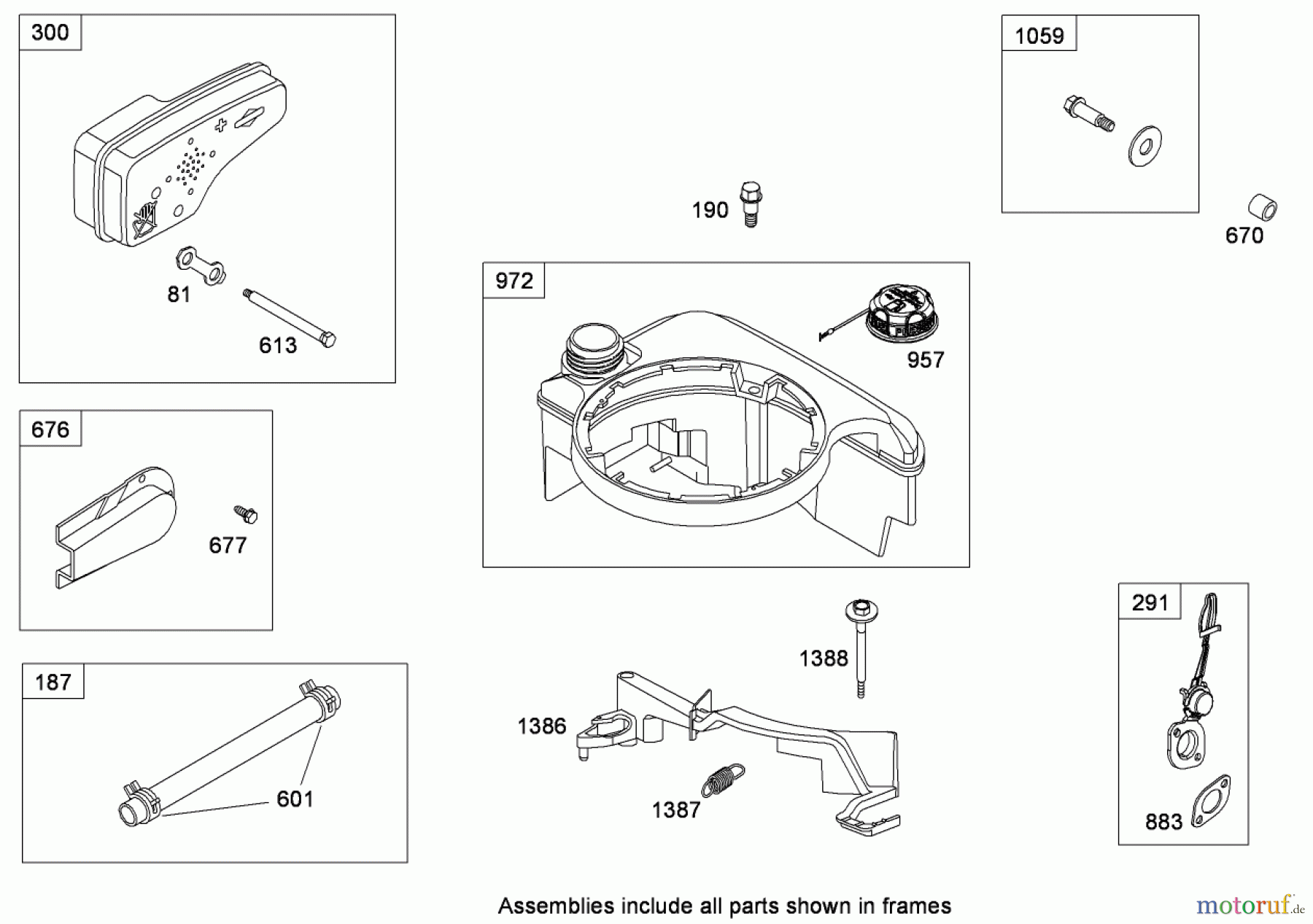  Toro Neu Mowers, Walk-Behind Seite 1 20090 - Toro Super Recycler Lawn Mower, 2008 (280000001-280999999) MUFFLER AND FUEL TANK ASSEMBLY BRIGGS AND STRATTON 126T02-0224-B1