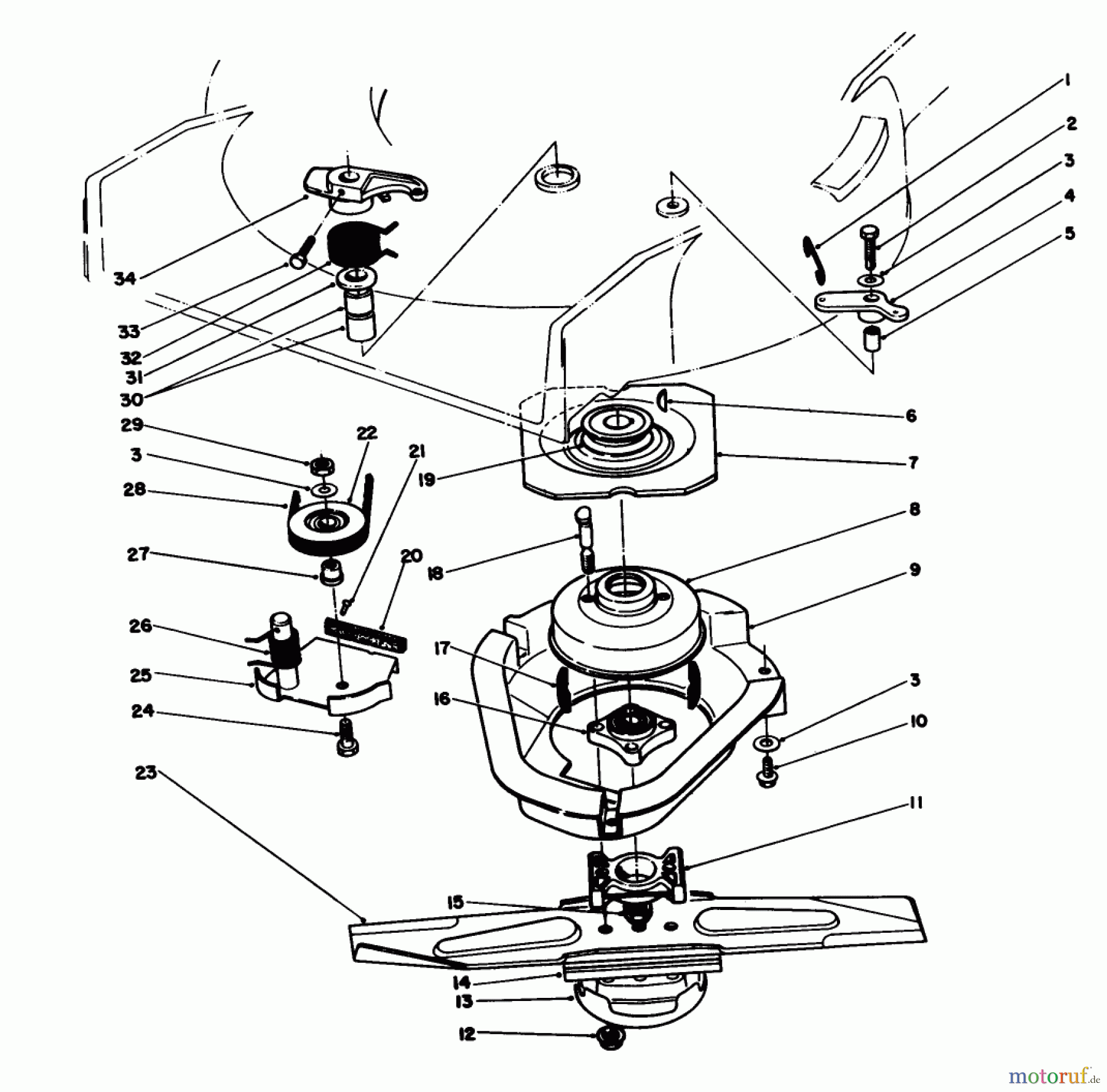  Toro Neu Mowers, Walk-Behind Seite 1 20107 - Toro Lawnmower, 1991 (1000001-1999999) BLADE BRAKE CLUTCH ASSEMBLY