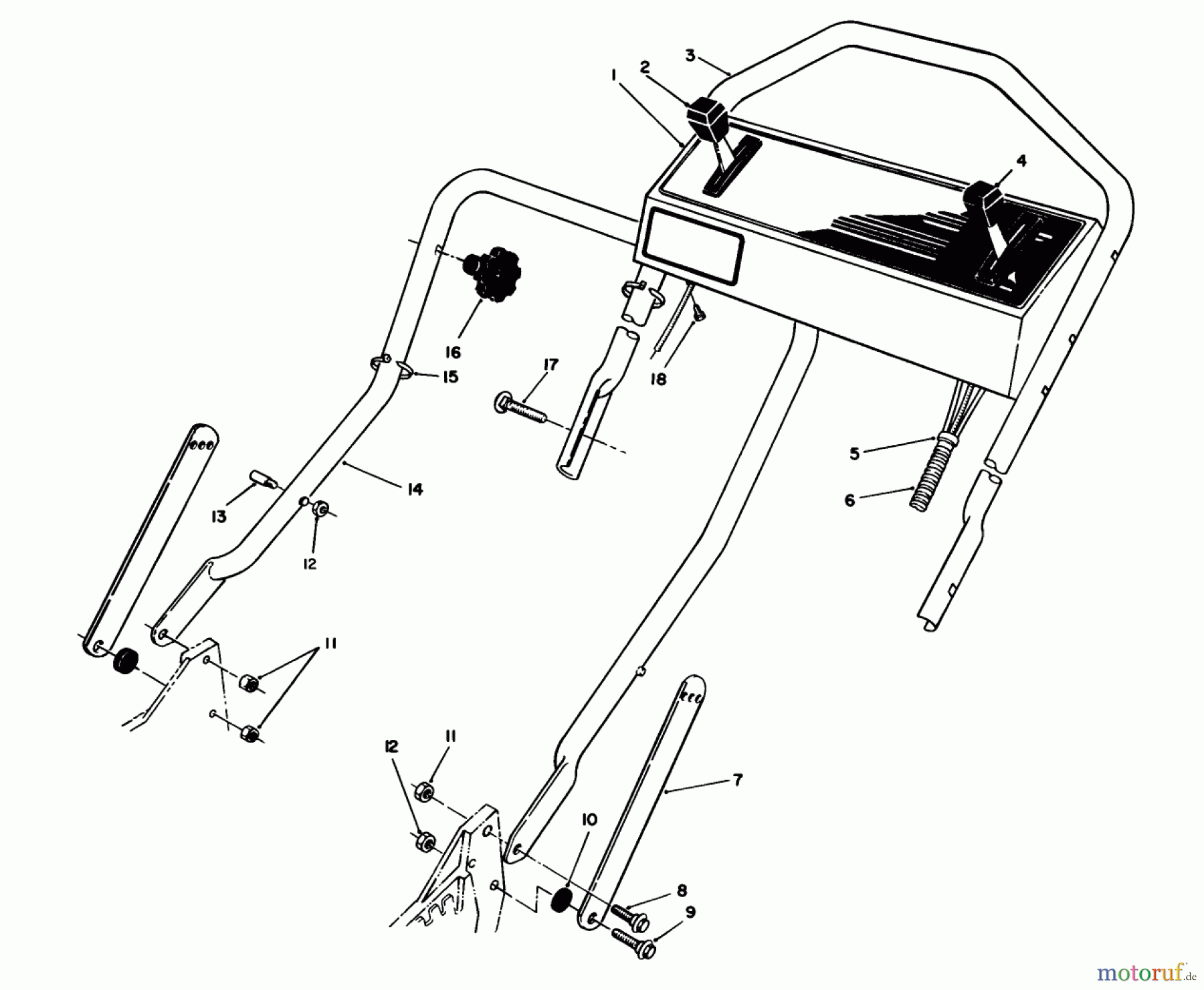  Toro Neu Mowers, Walk-Behind Seite 1 20211 - Toro Lawnmower, 1991 (1000001-1999999) HANDLE ASSEMBLY