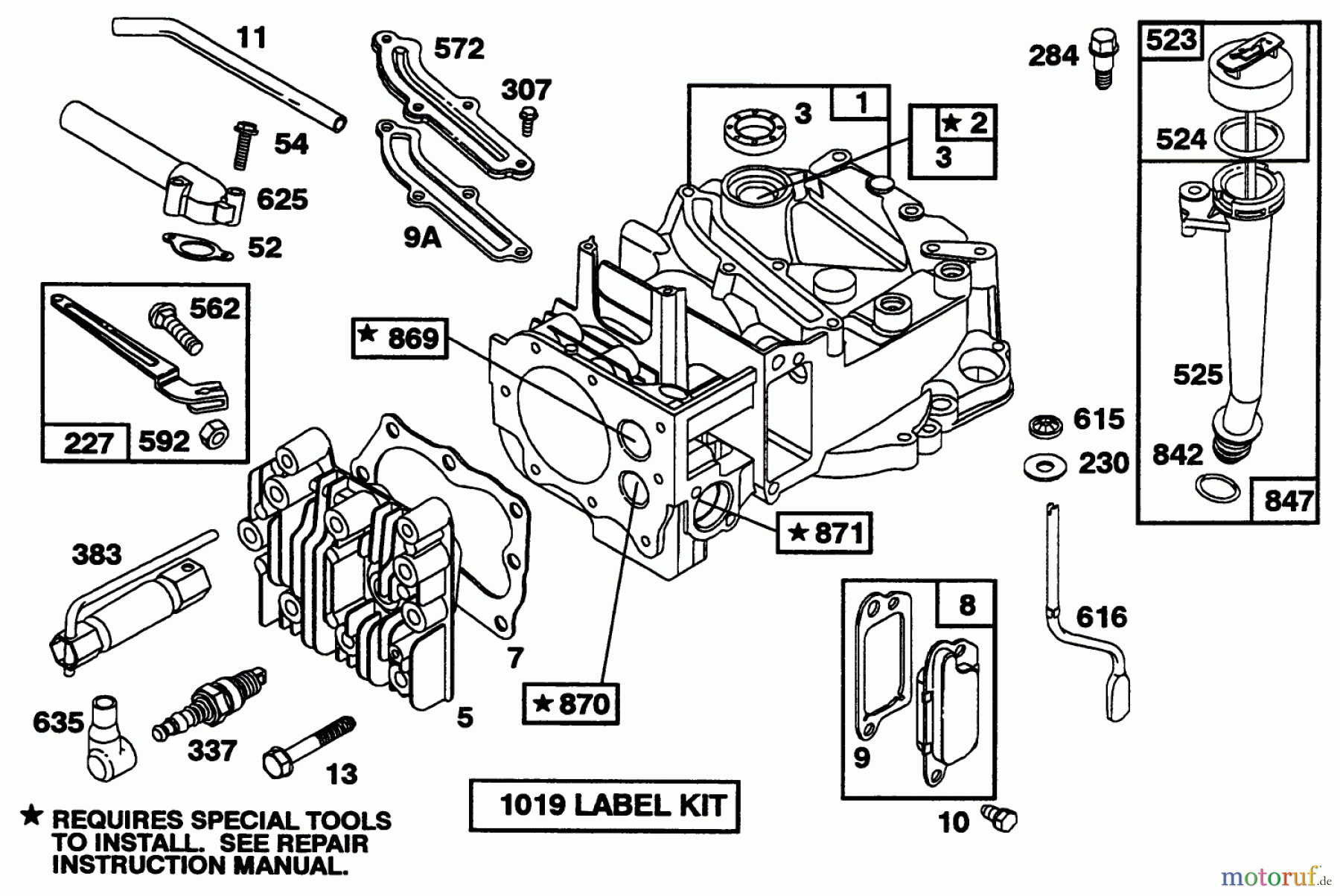Toro Neu Mowers, Walk-Behind Seite 1 20433 - Toro Lawnmower, 1993 (39000001-39999999) ENGINE BRIGGS & STRATTON MODEL 122702-3171-01 #1