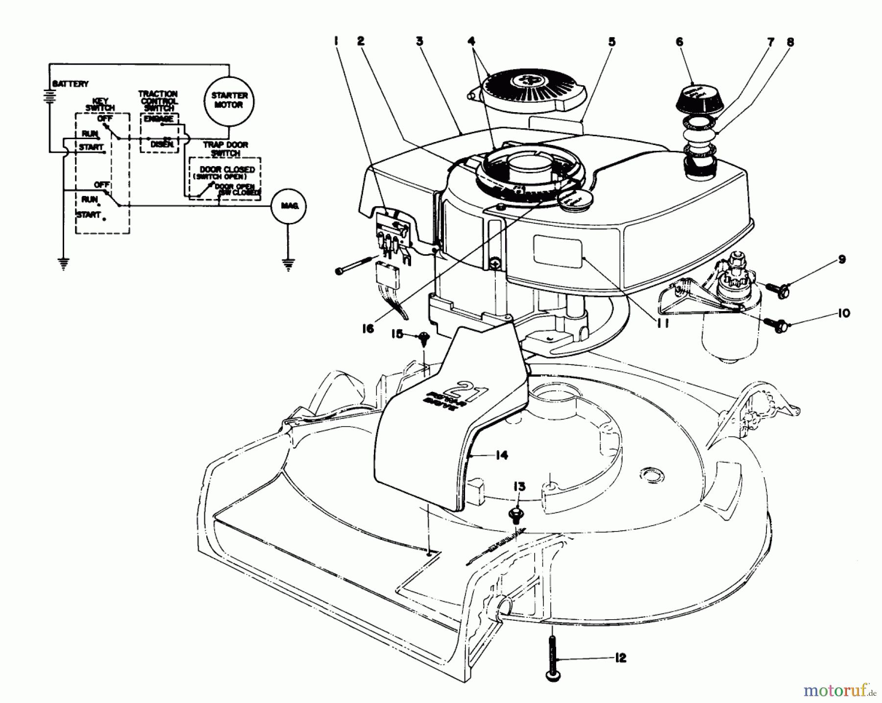  Toro Neu Mowers, Walk-Behind Seite 2 21610 - Toro Guardian Lawnmower, 1975 (5000001-5999999) ENGINE ASSEMBLY MODEL NO. 21711