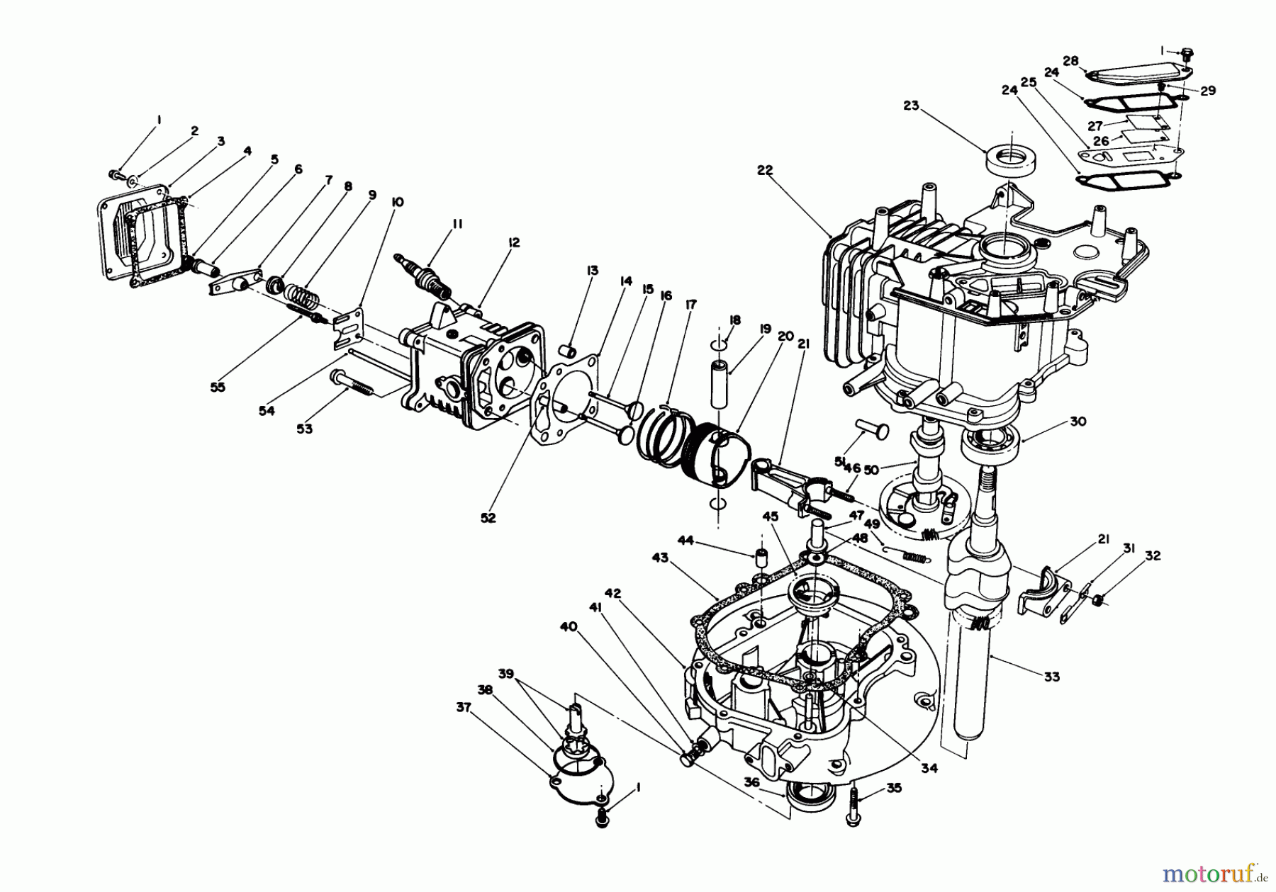 Toro Neu Mowers, Walk-Behind Seite 1 20526 - Toro Lawnmower, 1988 (8000001-8999999) ENGINE ASSEMBLY (MODEL NO. VMH7)