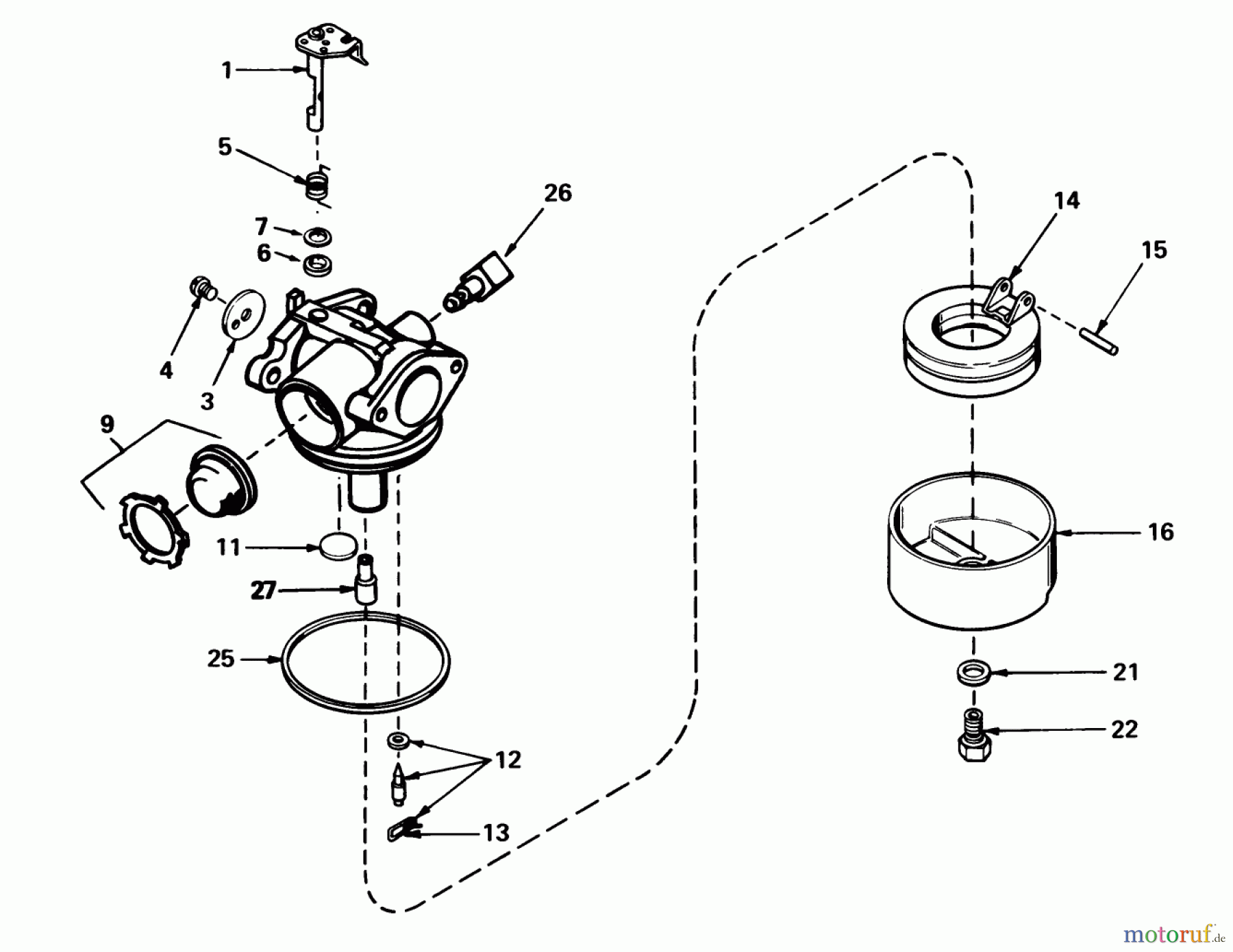  Toro Neu Mowers, Walk-Behind Seite 1 20531 - Toro Lawnmower, 1988 (8000001-8999999) CARBURETOR NO. 632099