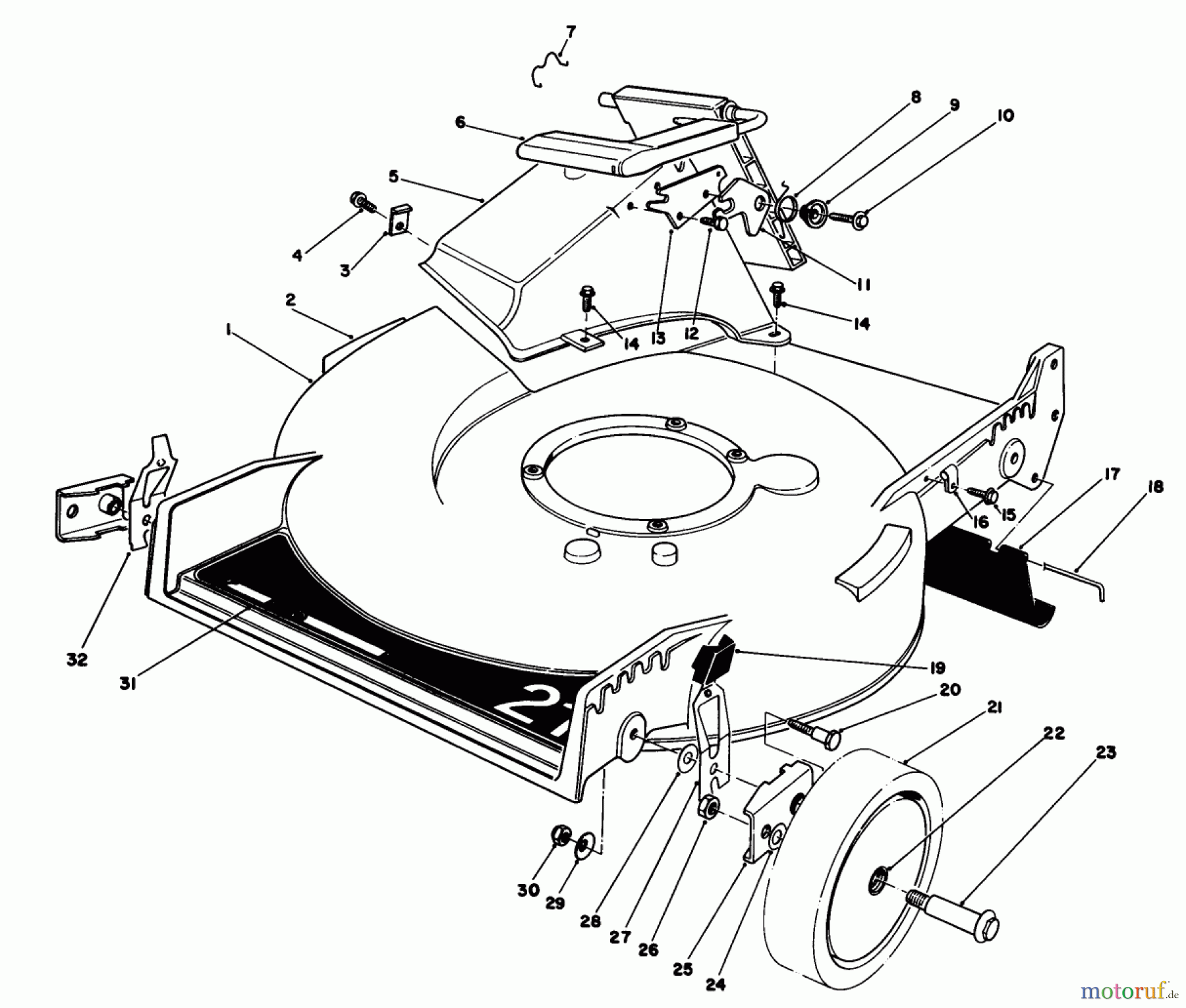 Toro Neu Mowers, Walk-Behind Seite 1 20581 - Toro Lawnmower, 1985 (5000001-5999999) HOUSING ASSEMBLY