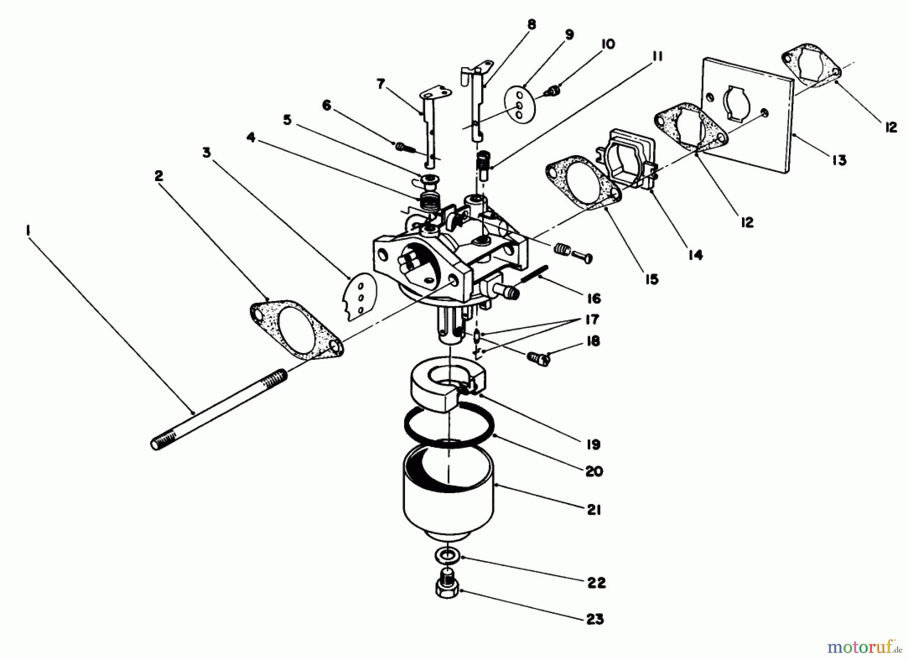  Toro Neu Mowers, Walk-Behind Seite 1 20582C - Toro Lawnmower, 1986 (6000001-6999999) CARBURETOR ASSEMBLY