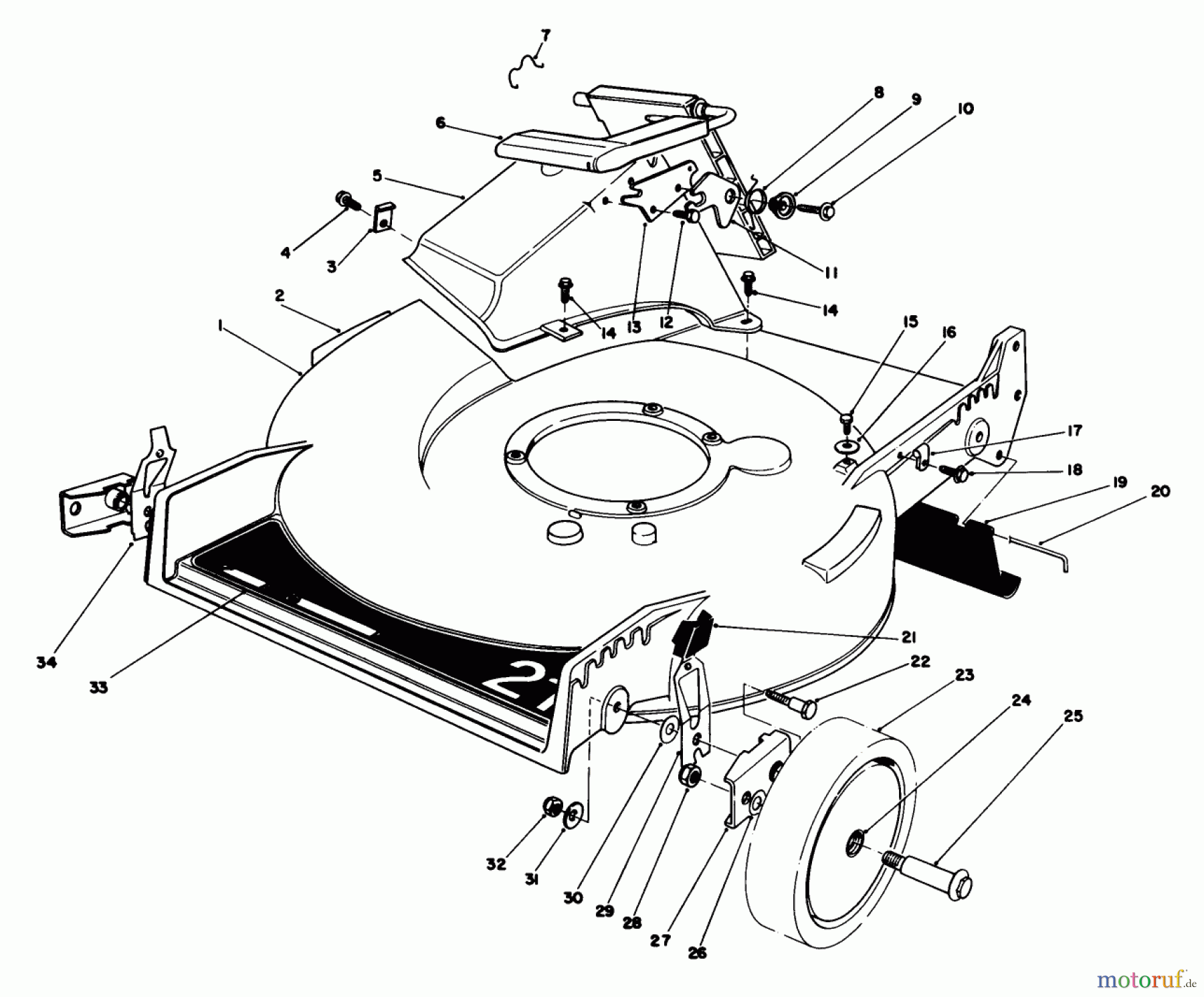 Toro Neu Mowers, Walk-Behind Seite 1 20588 - Toro Lawnmower, 1987 (7000001-7999999) HOUSING ASSEMBLY
