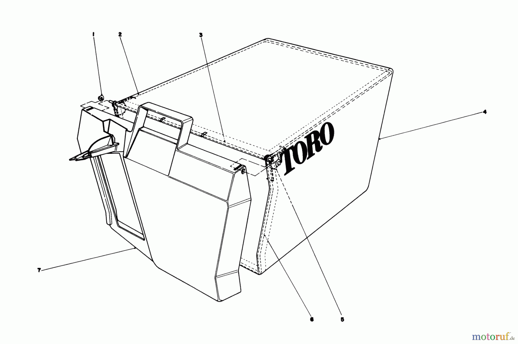  Toro Neu Mowers, Walk-Behind Seite 1 20610 - Toro Lawnmower, 1979 (9000001-9999999) GRASS BAG ASSEMBLY