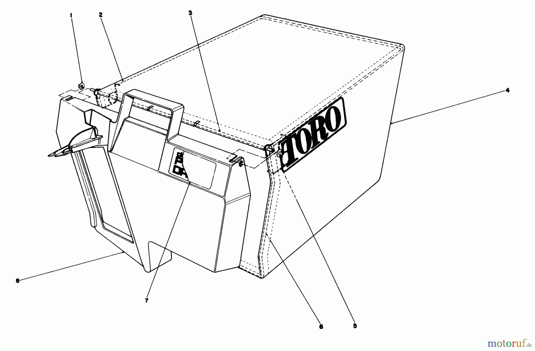  Toro Neu Mowers, Walk-Behind Seite 1 20620 - Toro Lawnmower, 1988 (8000001-8999999) GRASS BAG ASSEMBLY NO. 11-0189