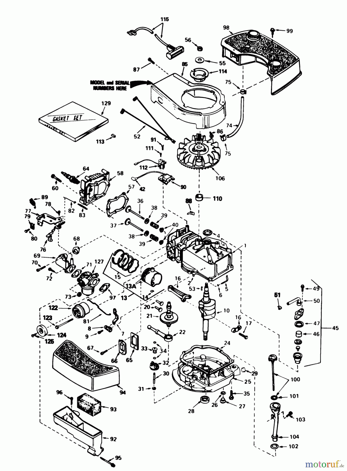  Toro Neu Mowers, Walk-Behind Seite 1 20676 - Toro Lawnmower, 1985 (5000001-5999999) ENGINE TECUMSEH MODEL NO. TNT 100-10095E