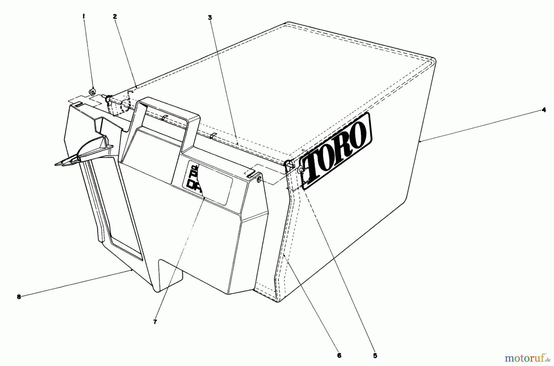  Toro Neu Mowers, Walk-Behind Seite 1 20747C - Toro Lawnmower, 1986 (6000001-6999999) GRASS BAG ASSEMBLY NO. 11-0189