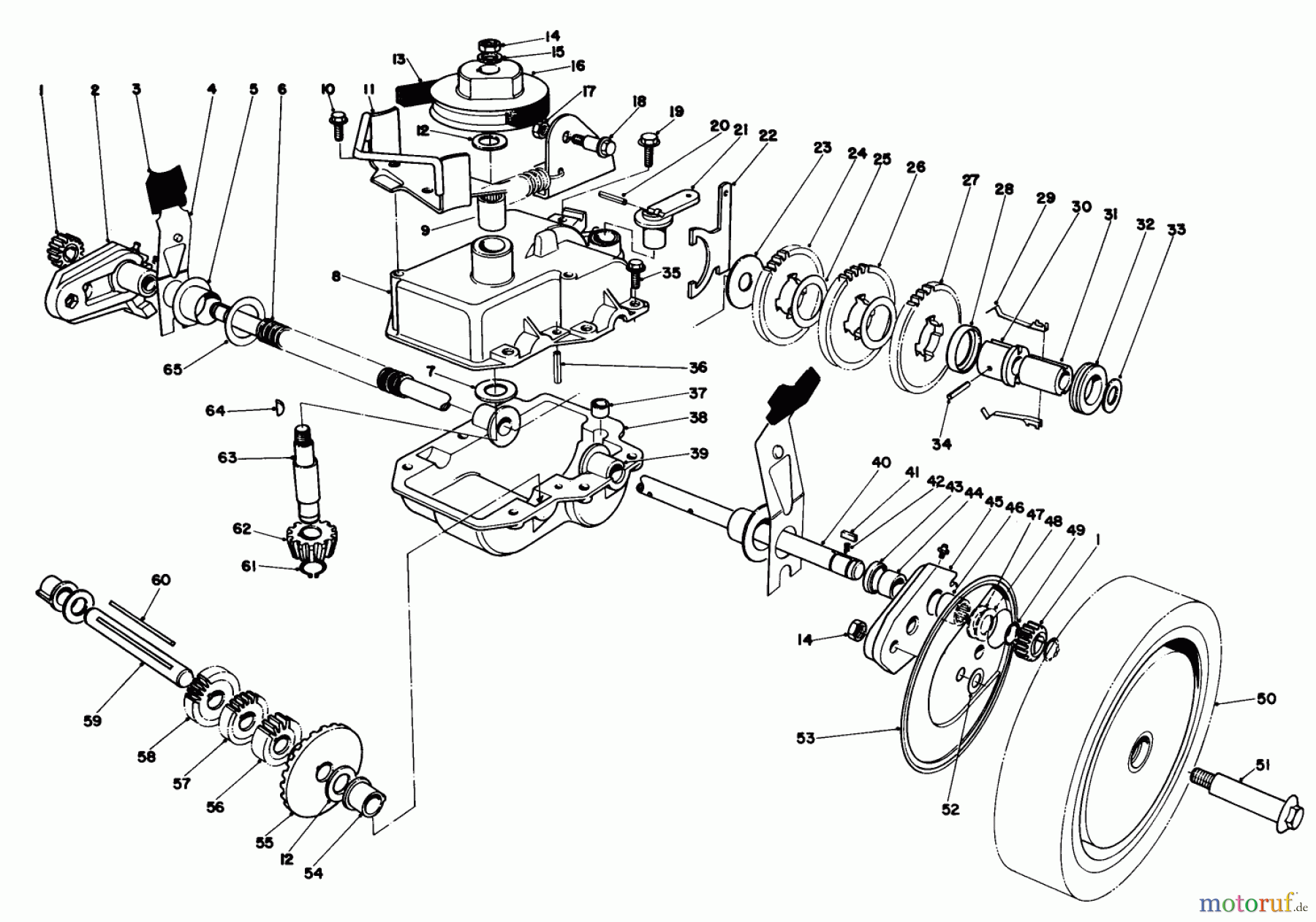  Toro Neu Mowers, Walk-Behind Seite 1 20775 - Toro Lawnmower, 1982 (2000001-2999999) GEAR CASE ASSEMBLY