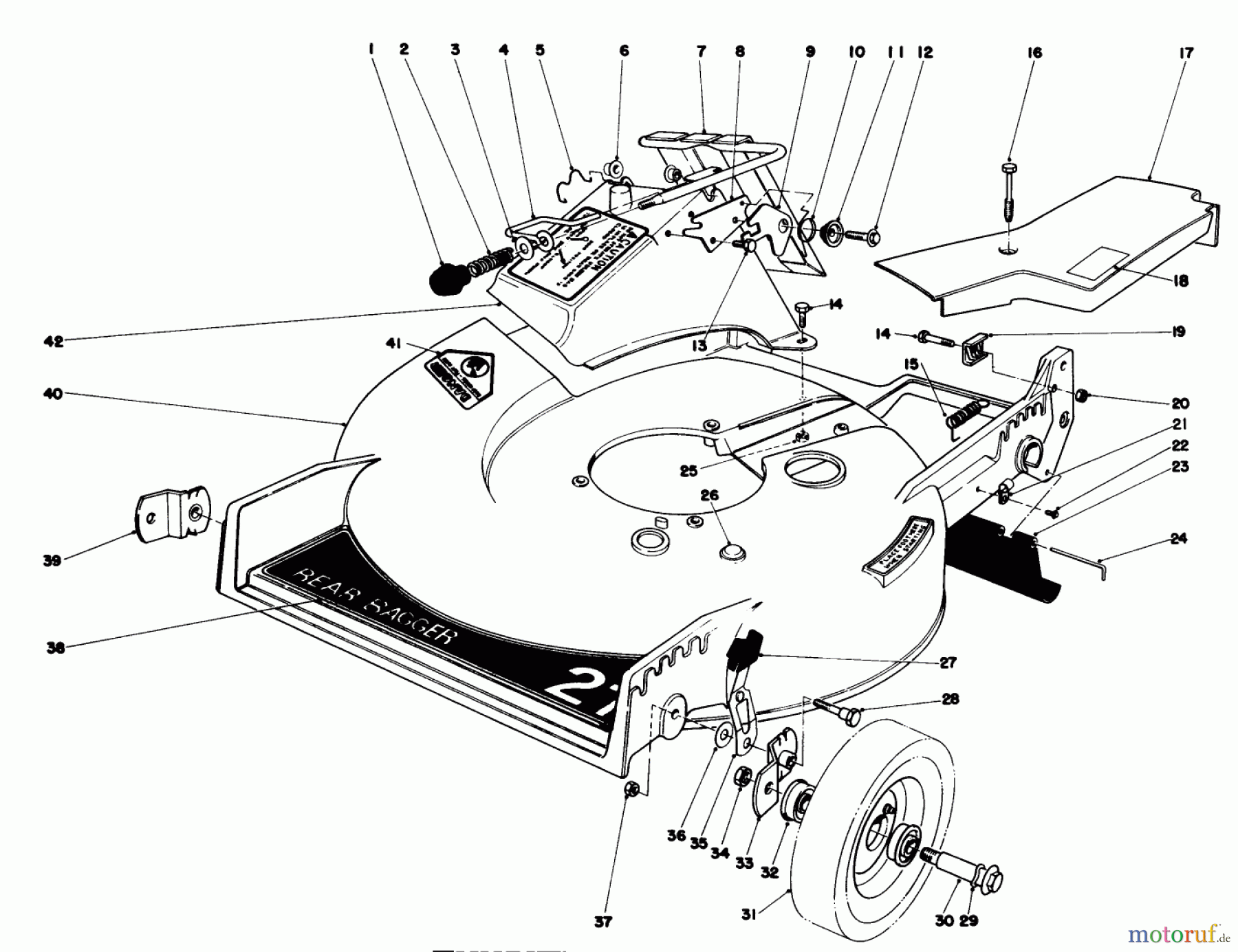  Toro Neu Mowers, Walk-Behind Seite 1 20790 - Toro Lawnmower, 1981 (1000001-1999999) HOUSING ASSEMBLY