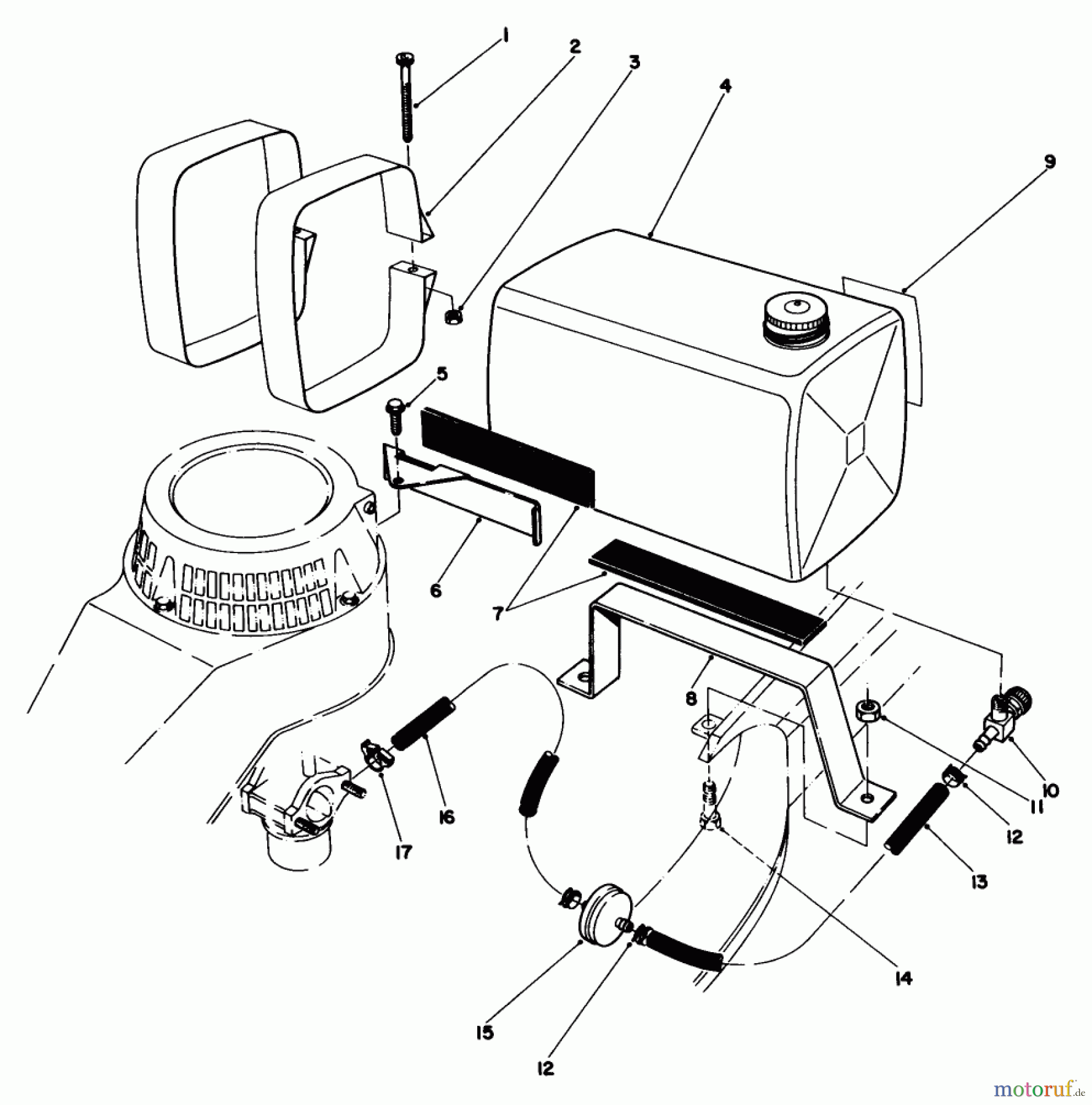  Toro Neu Mowers, Walk-Behind Seite 2 22030 - Toro Lawnmower, 1985 (5000001-5999999) GAS TANK ASSEMBLY