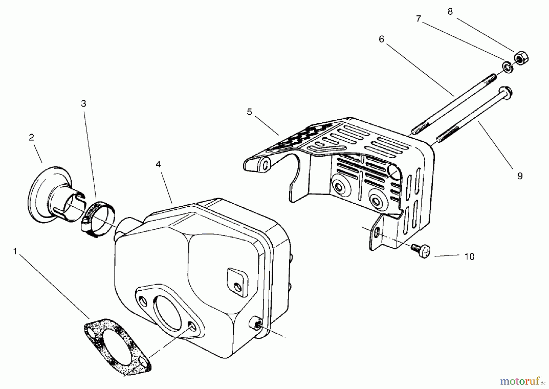 Toro Neu Mowers, Walk-Behind Seite 2 22040 - Toro Lawnmower, 1997 (7900001-7999999) MUFFLER ASSEMBLY (MODEL NO. 47PT6-3)