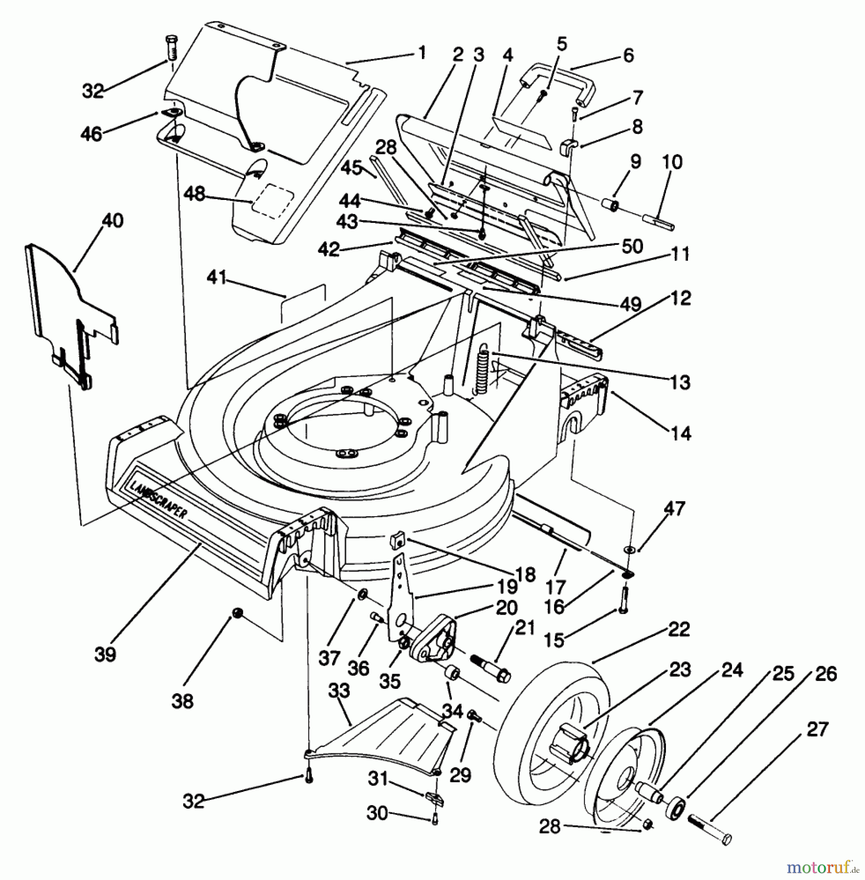  Toro Neu Mowers, Walk-Behind Seite 2 22685 - Toro Lawnmower, 1991 (1000001-1999999) HOUSING & WHEEL ASSEMBLY