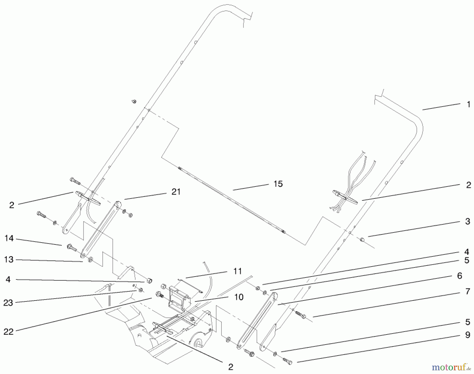  Toro Neu Mowers, Walk-Behind Seite 2 22045 - Toro Recycler Mower, 2000 (200000001-200999999) HANDLE ASSEMBLY