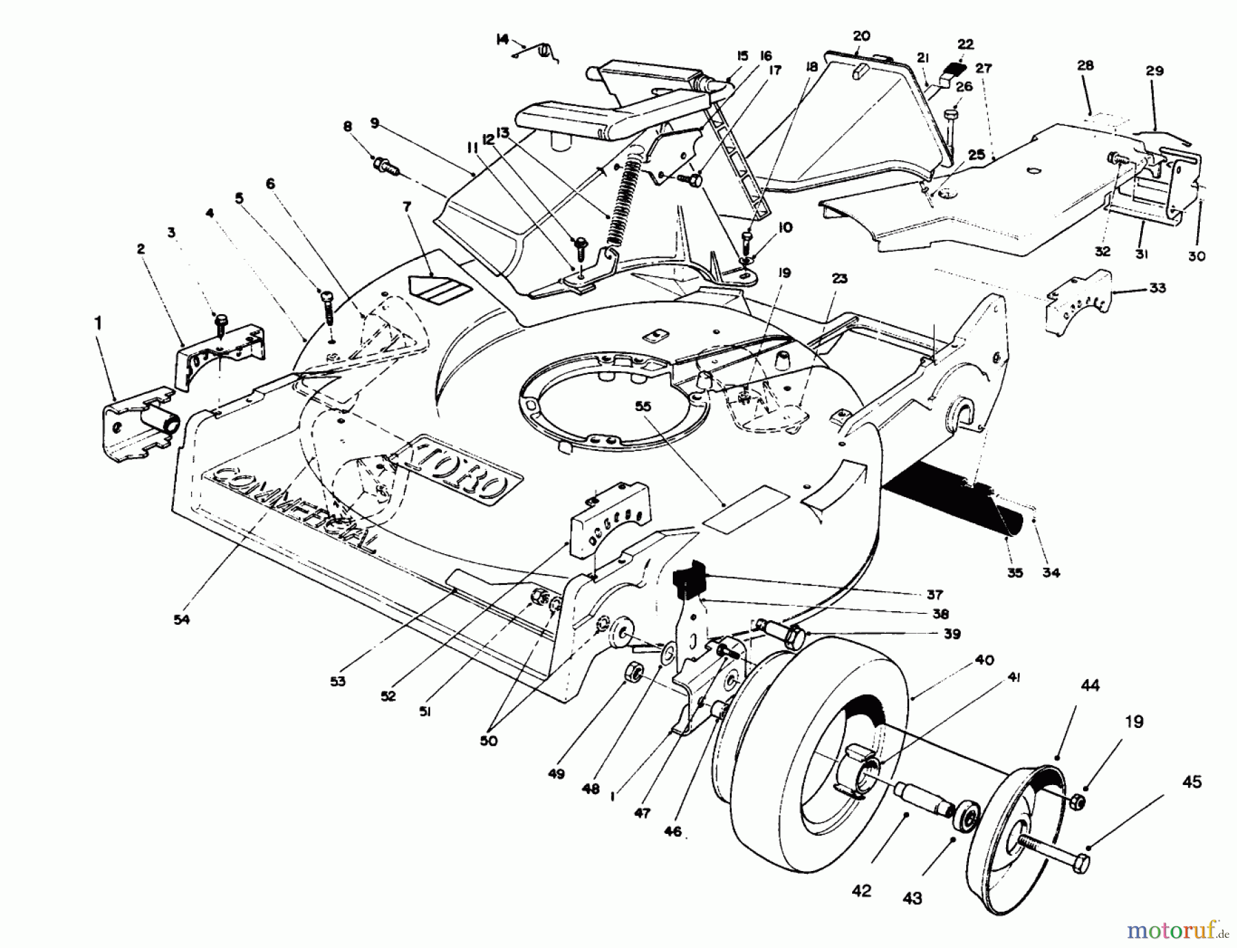  Toro Neu Mowers, Walk-Behind Seite 2 22150 - Toro Lawnmower, 1996 (6900001-6999999) HOUSING ASSEMBLY