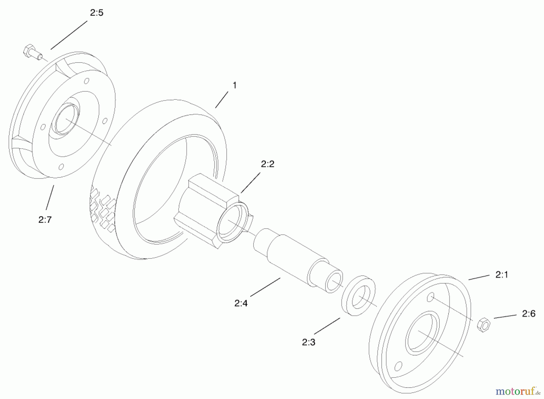 Toro Neu Mowers, Walk-Behind Seite 2 22162 - Toro Recycler Mower, 2000 (200000001-200999999) REAR WHEEL & TIRE ASSEMBLY