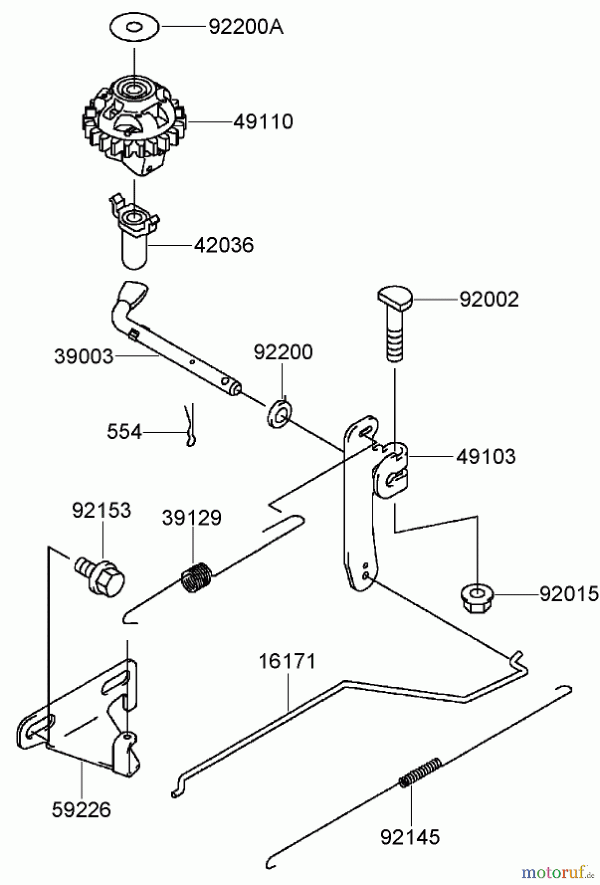  Toro Neu Mowers, Walk-Behind Seite 2 22164 (PT21) - Toro PT21 Trim Mower, 2007 (270003001-270999999) CONTROL EQUIPMENT ASSEMBLY KAWASAKI FJ180V-AS28