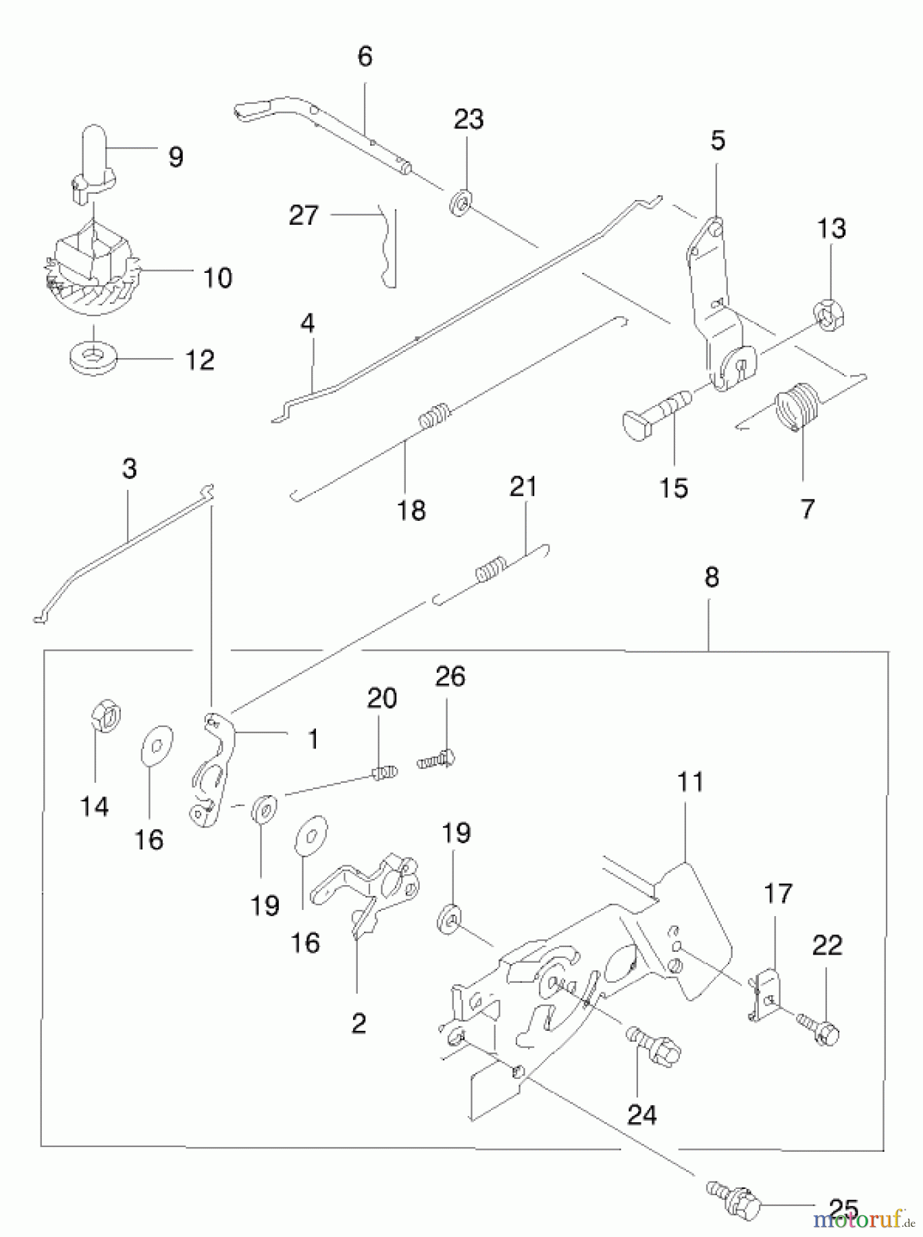  Toro Neu Mowers, Walk-Behind Seite 2 22172 - Toro Recycler Mower, 2000 (200000001-200999999) CONTROL EQUIPMENT