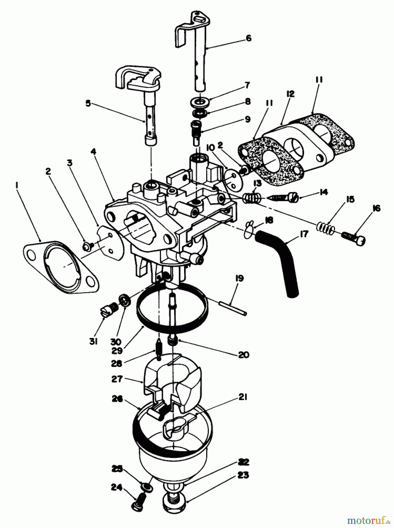 Toro Neu Mowers, Walk-Behind Seite 2 22621 - Toro Lawnmower, 1987 (7000001-7999999) CARBURETOR ASSEMBLY