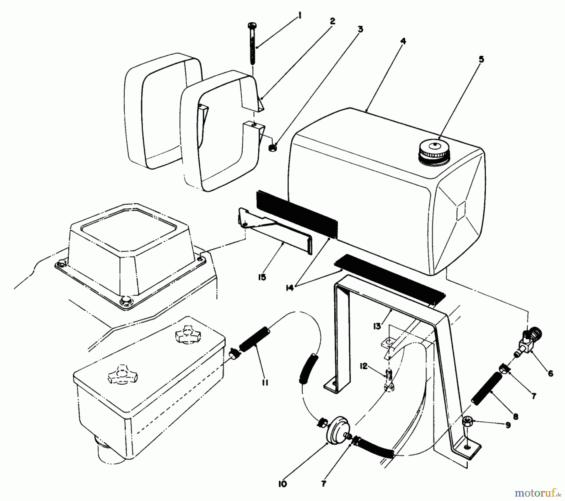  Toro Neu Mowers, Walk-Behind Seite 2 22621 - Toro Lawnmower, 1987 (7000001-7999999) GAS TANK ASSEMBLY