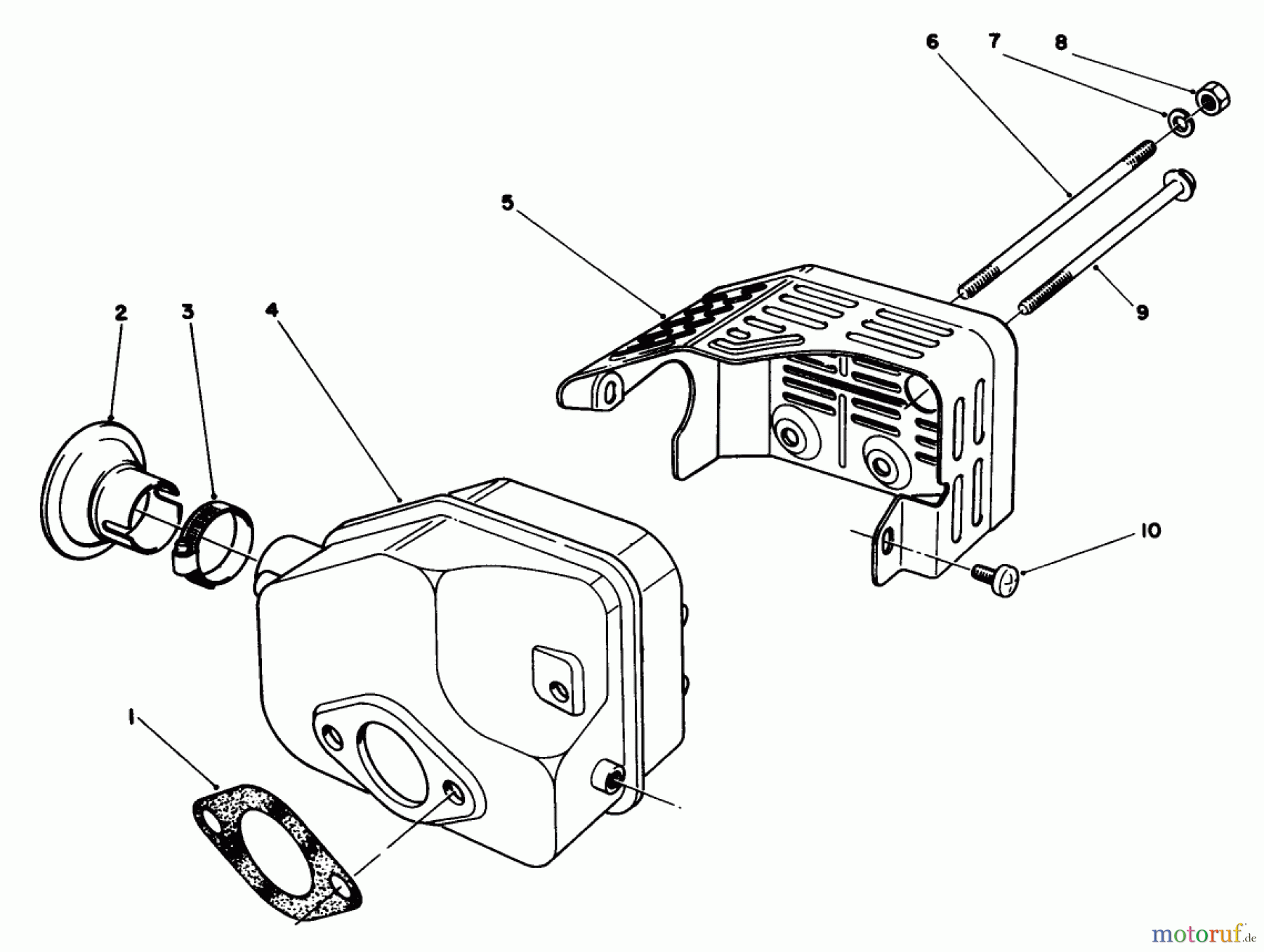Toro Neu Mowers, Walk-Behind Seite 2 22580 - Toro Lawnmower, 1990 (0000001-0999999) MUFFLER ASSEMBLY (MODEL NO. 47PK9-3)
