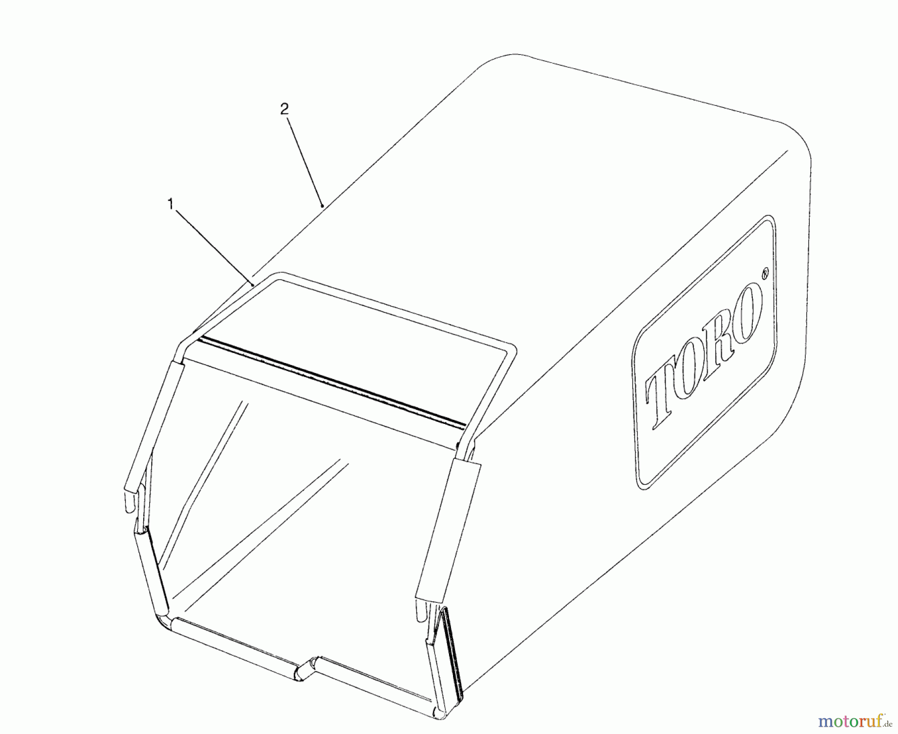 Toro Neu Mowers, Walk-Behind Seite 2 26620B - Toro Lawnmower, 1990 (0009001-0999999) GRASS BAG ASSEMBLY