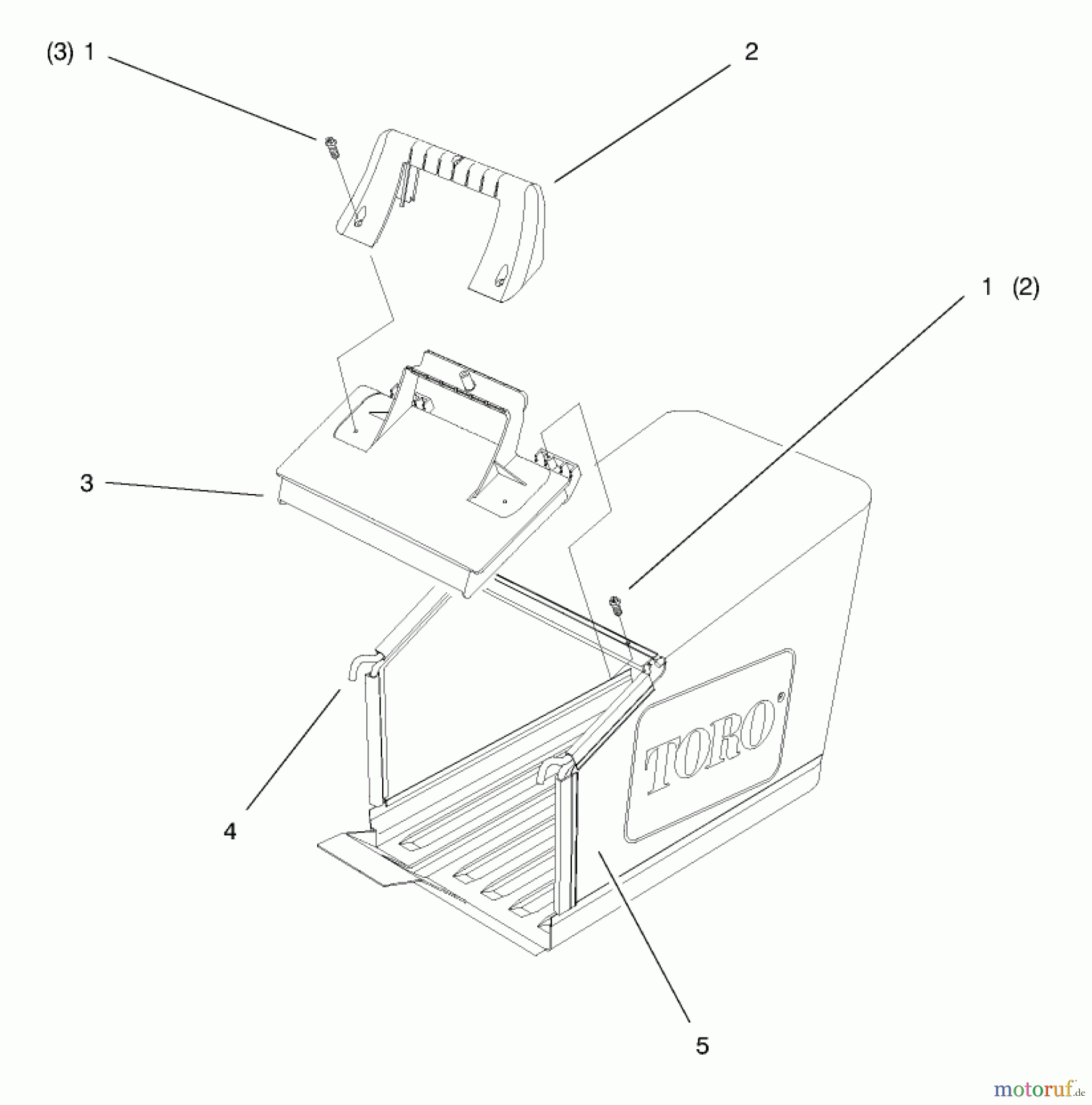 Toro Neu Mowers, Walk-Behind Seite 2 26638 - Toro Lawnmower, 1998 (8900001-8999999) GRASS BAG ASSEMBLY