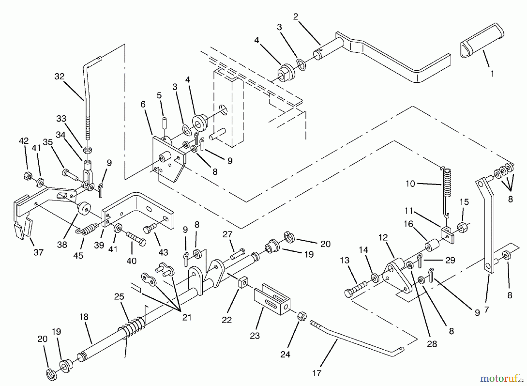  Toro Neu Mowers, Zero-Turn 74120 (616-Z) - Toro 616-Z Tractor, 1995 (590001-599999) PARKING BRAKE ASSEMBLY