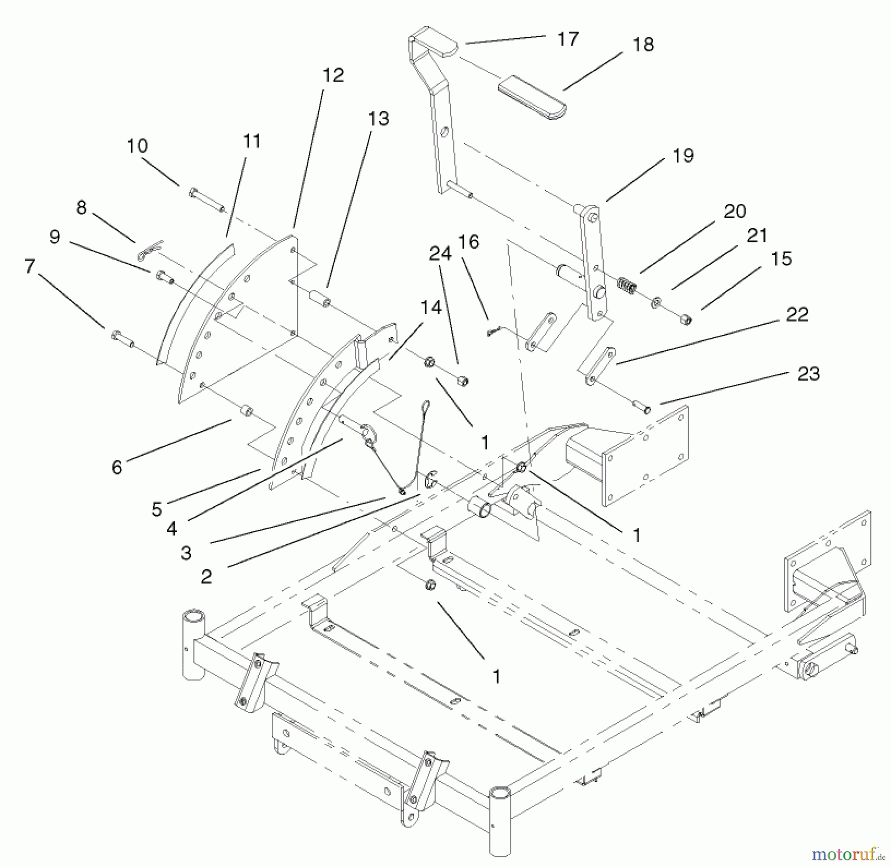  Toro Neu Mowers, Zero-Turn 74502 (Z16-44) - Toro Z16-44 TimeCutter Z Riding Mower, 2002 (220000001-220999999) HEIGHT-OF-CUT ASSEMBLY