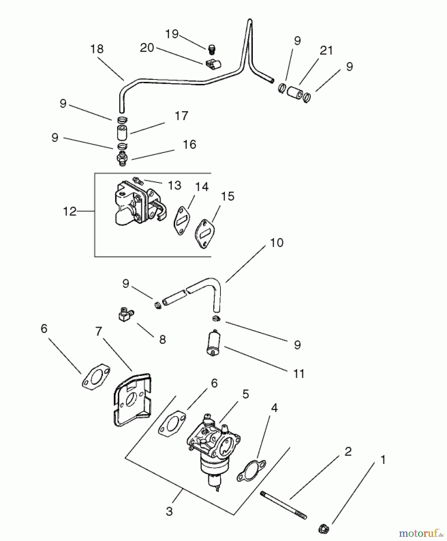 Toro Neu Mowers, Zero-Turn 74601 (Z17-44) - Toro Z17-44 TimeCutter Z Riding Mower, 2002 (220000001-220000912) FUEL SYSTEM ASSEMBLY KOHLER CV 490-27503