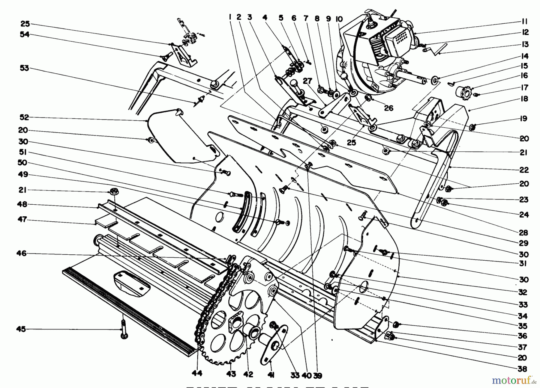 Toro Neu Snow Blowers/Snow Throwers Seite 1 31501 - Toro Snow Pup, 1969 (9000001-9999999) LOWER MAIN FRAME