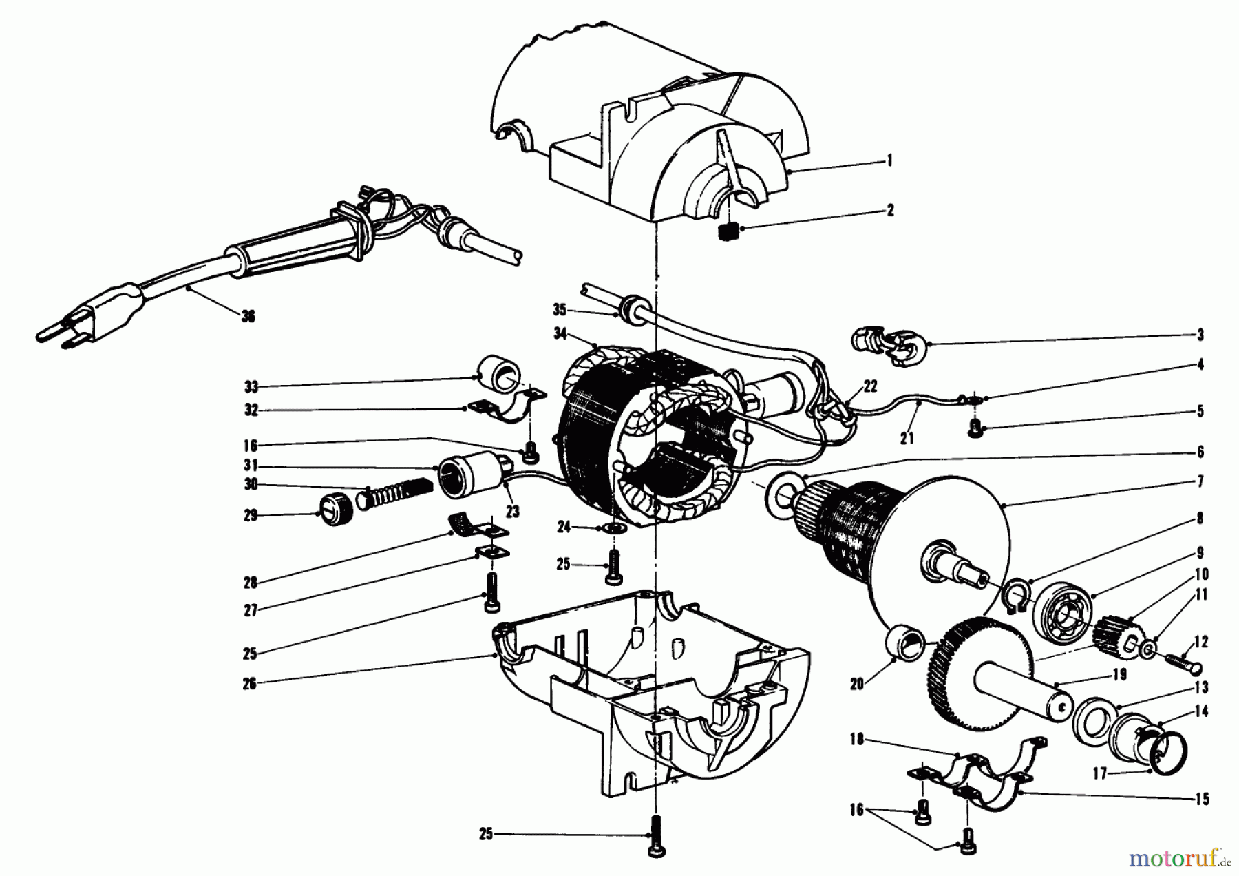 Toro Neu Snow Blowers/Snow Throwers Seite 1 31451 - Toro Snow Pup (electric), 1968 (8000001-8999999) THOR ELECTRIC MOTOR