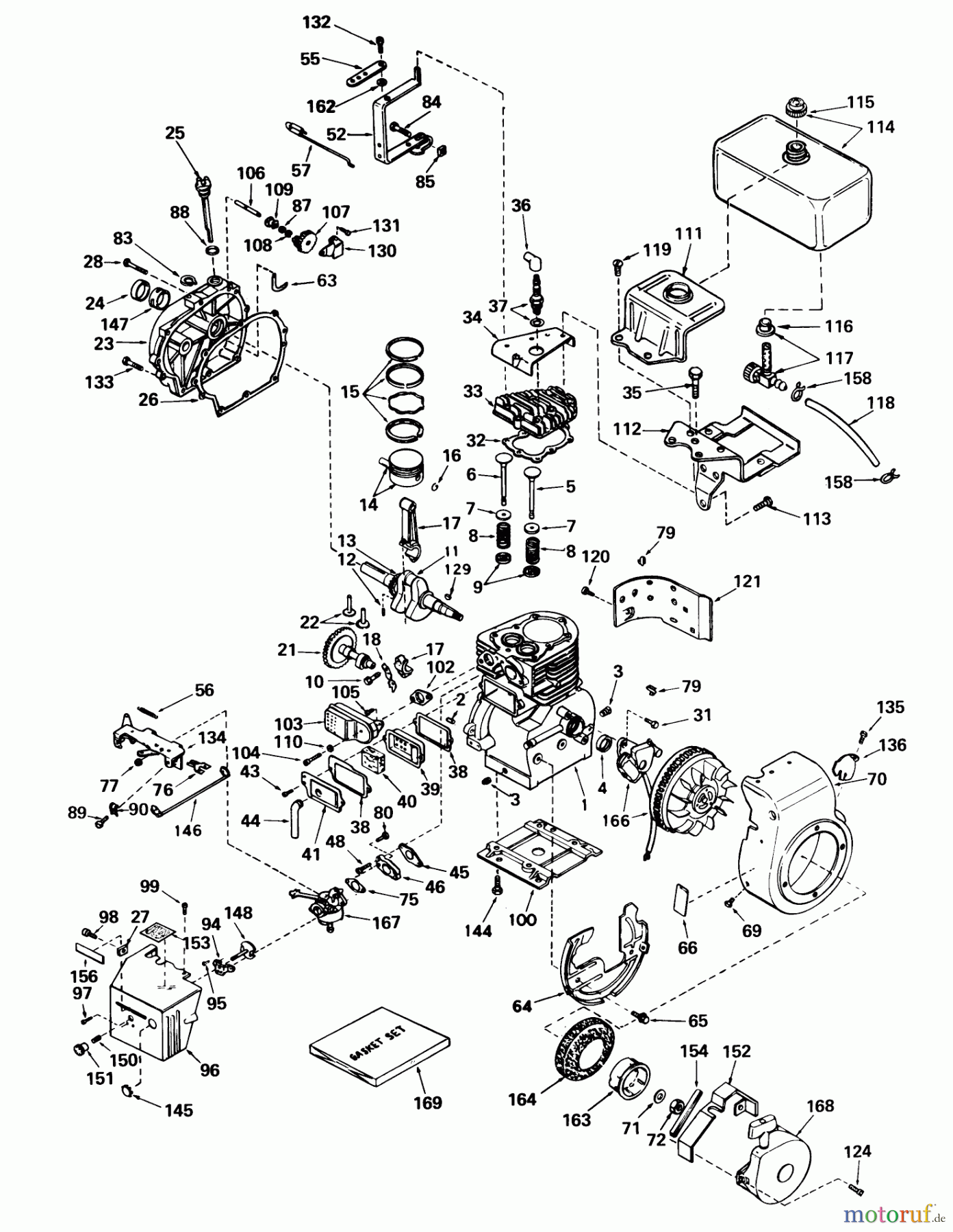  Toro Neu Snow Blowers/Snow Throwers Seite 1 31625 (524) - Toro 524 Snowthrower, 1975 (5000001-5999999) ENGINE, TECUMSEH MODEL NO. H70-130176B (7 H.P. SNOWTHROWER MODEL NO. 31677)