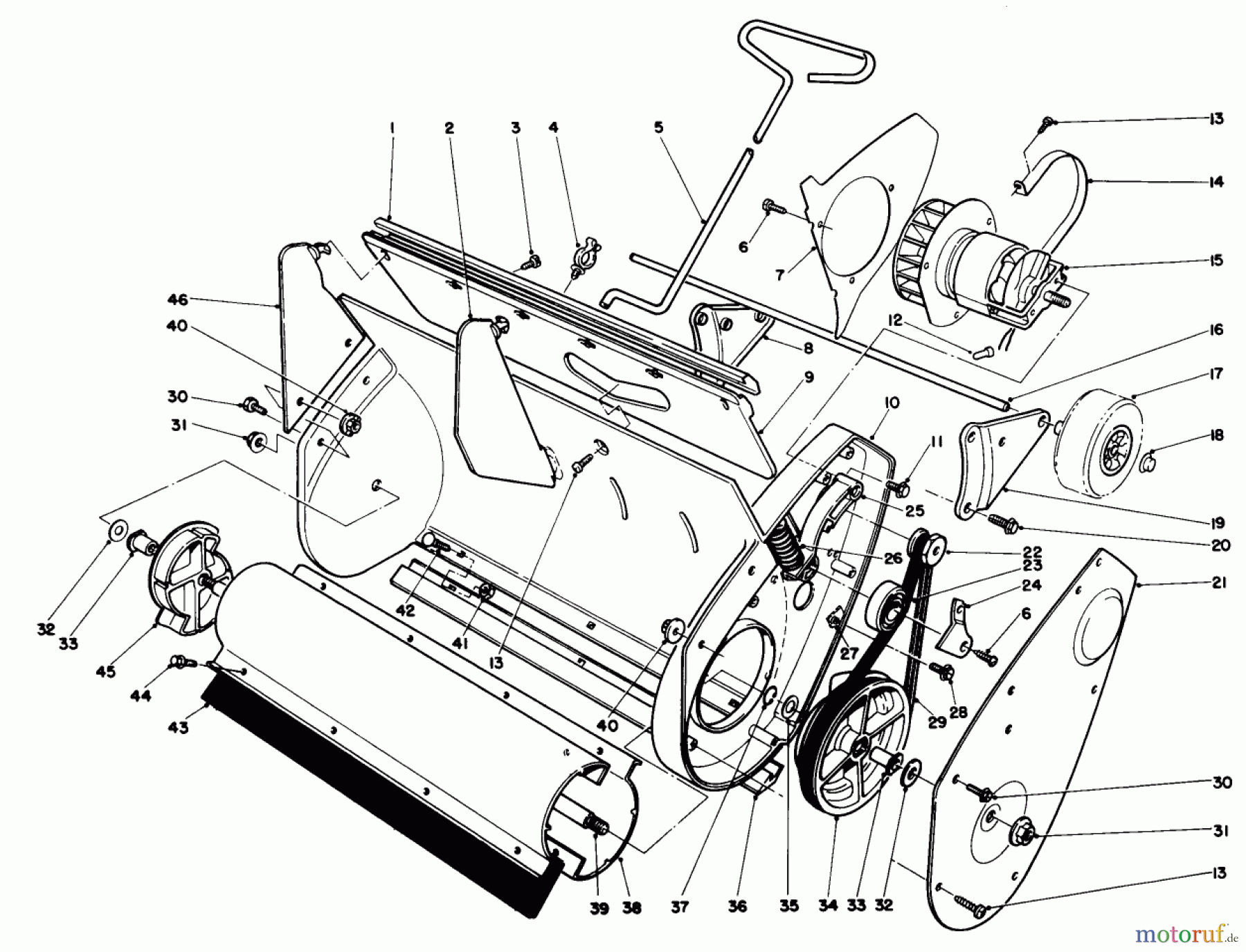  Toro Neu Snow Blowers/Snow Throwers Seite 1 38000 (S-120) - Toro S-120 Snowthrower, 1989 (9000001-9999999) LOWER MAIN FRAME ASSEMBLY